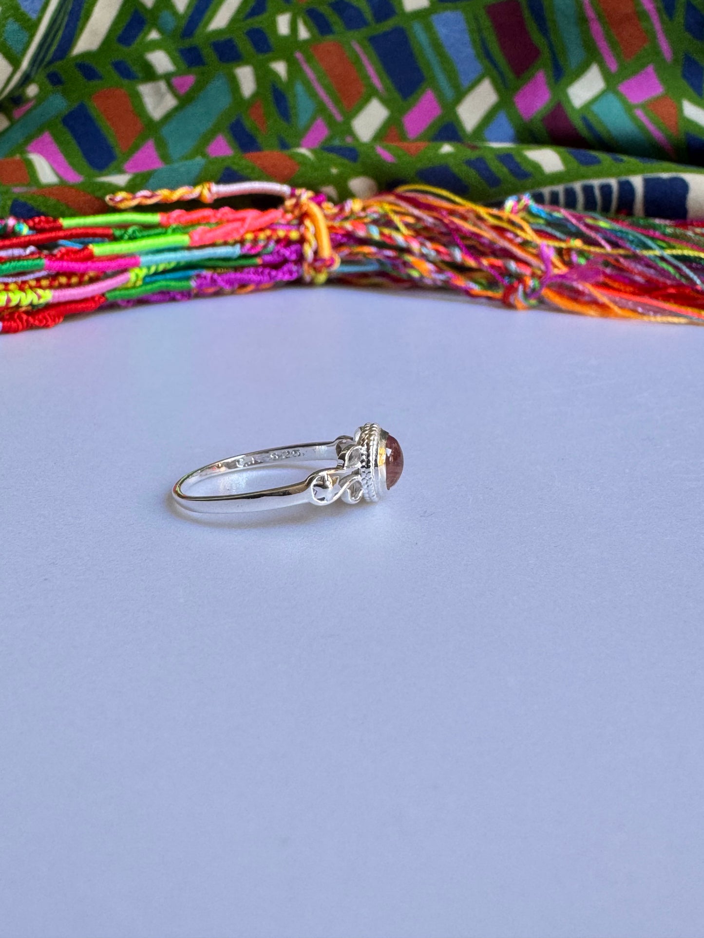 925 Silber Turmalin Ring Größe 22- TA11