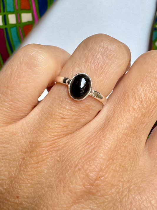Anello argento onice nero misura 9 - 18ON