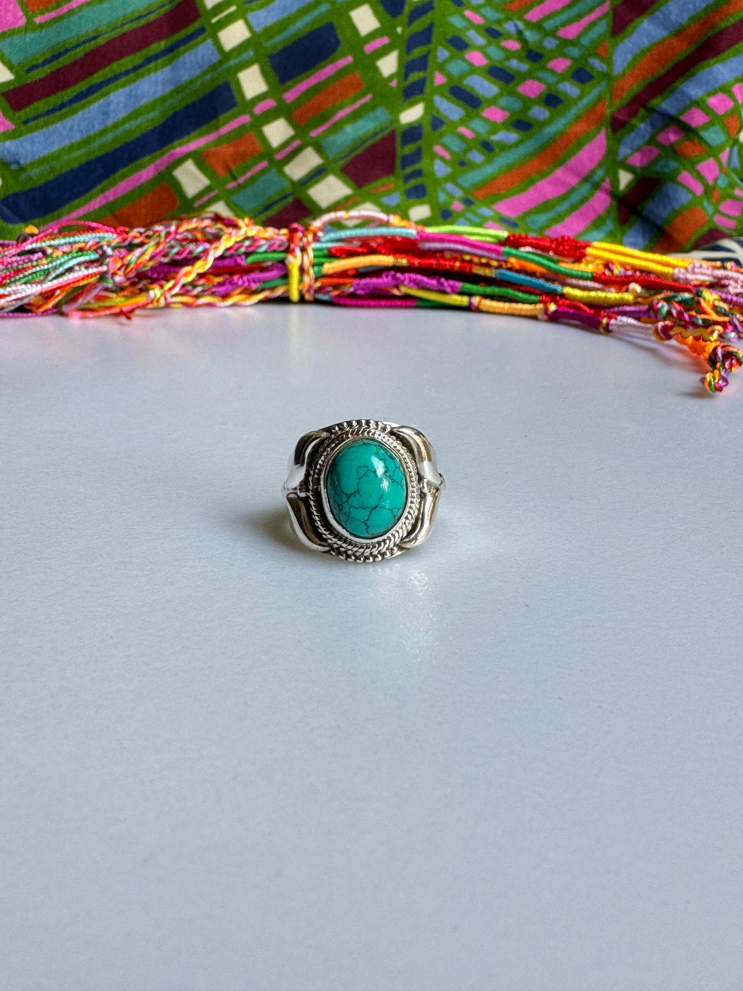 Ring silver925 turquenite howlite turquoise E82