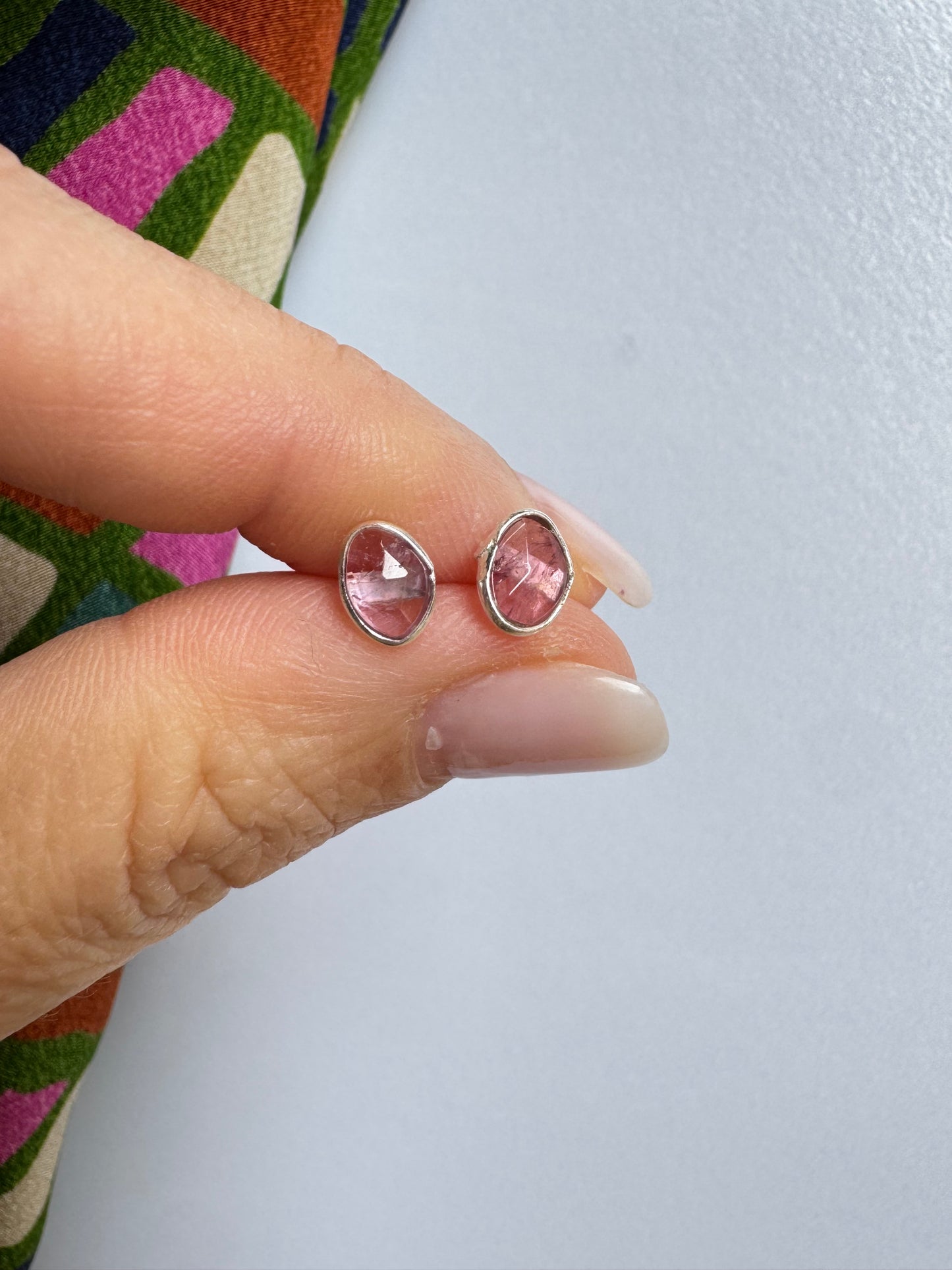 Orecchini mini lobo argento 925 tormalina 2TO