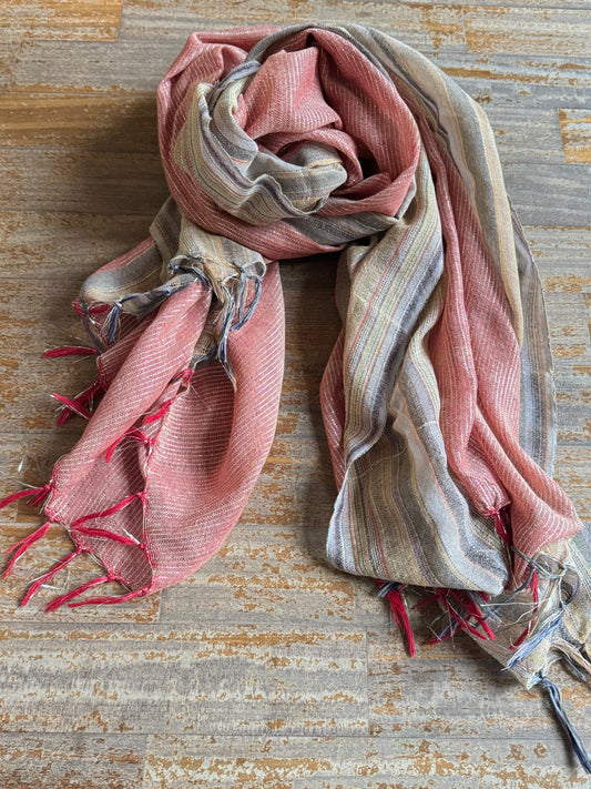 Pashmina scarf stole India green and pink