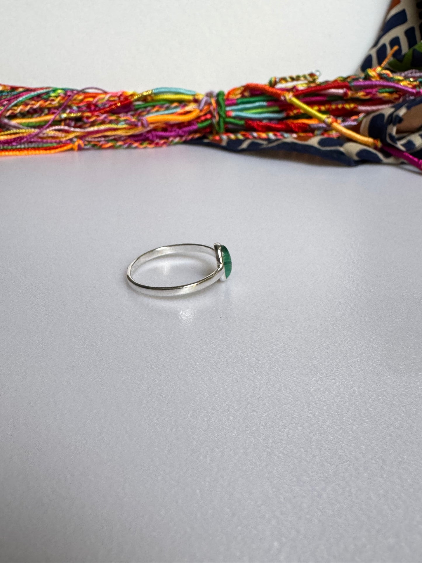 Anello argento 925 malachite misura 22 M17