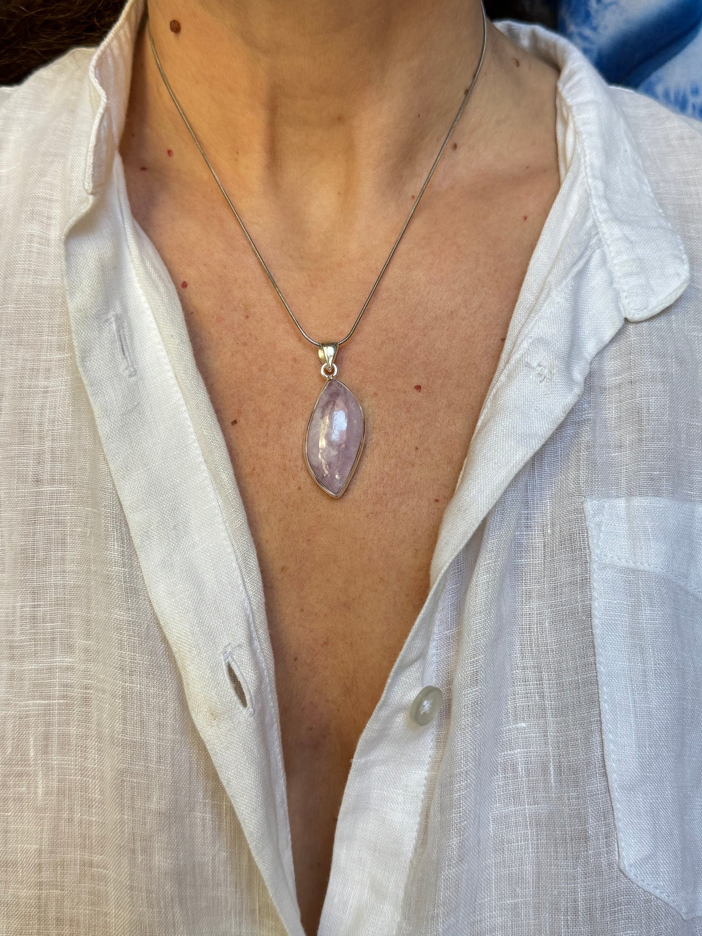 Ciondolo pendente argento 925 kunzite 10K