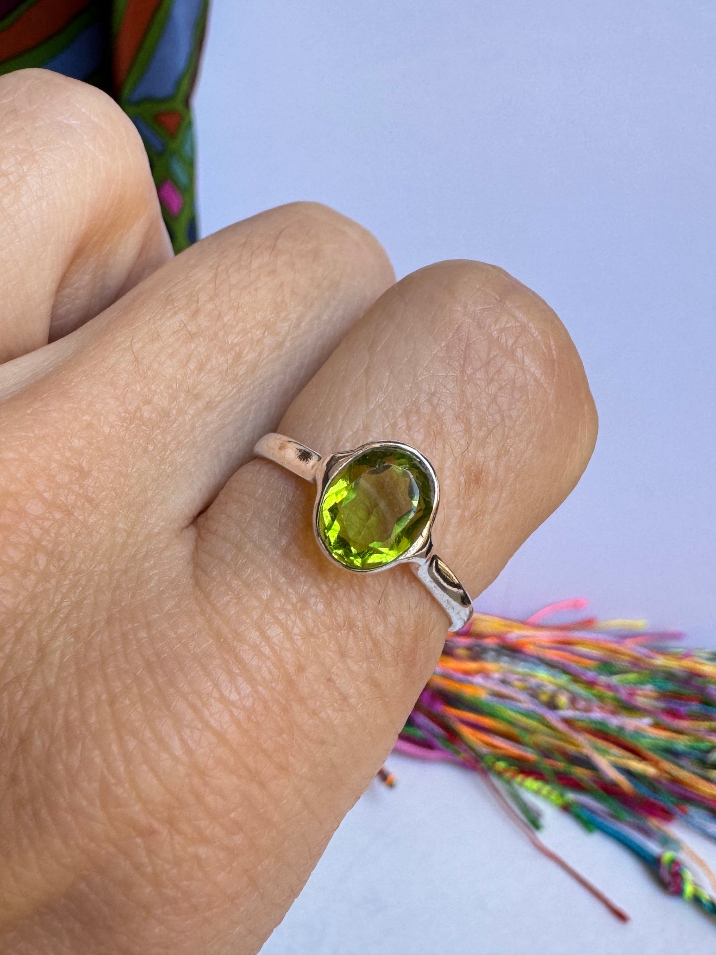 Anello argento 925 misura 10 forsterite 7WE