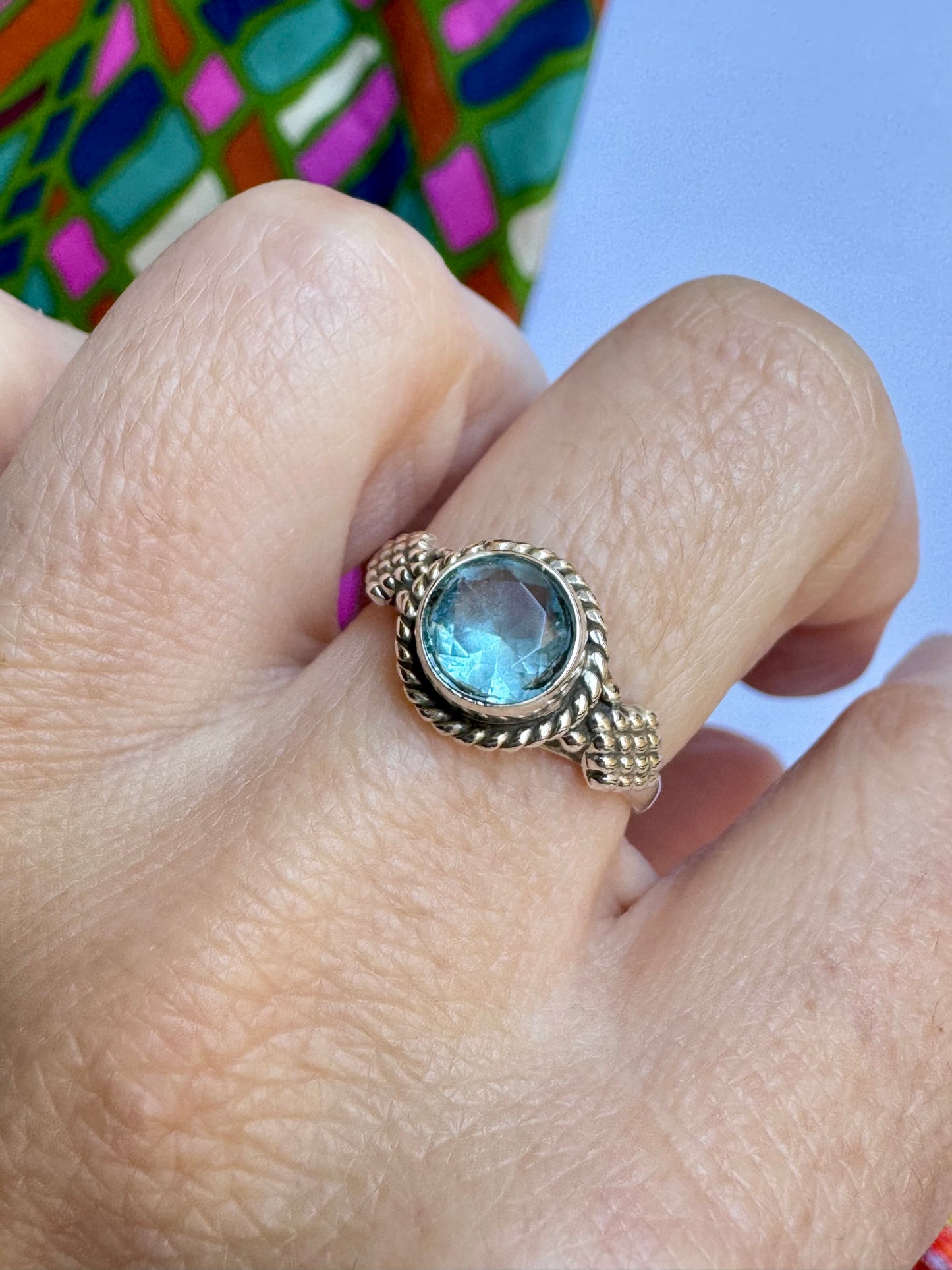 Anello argento 925 acquamarina misura 14 - 6LO