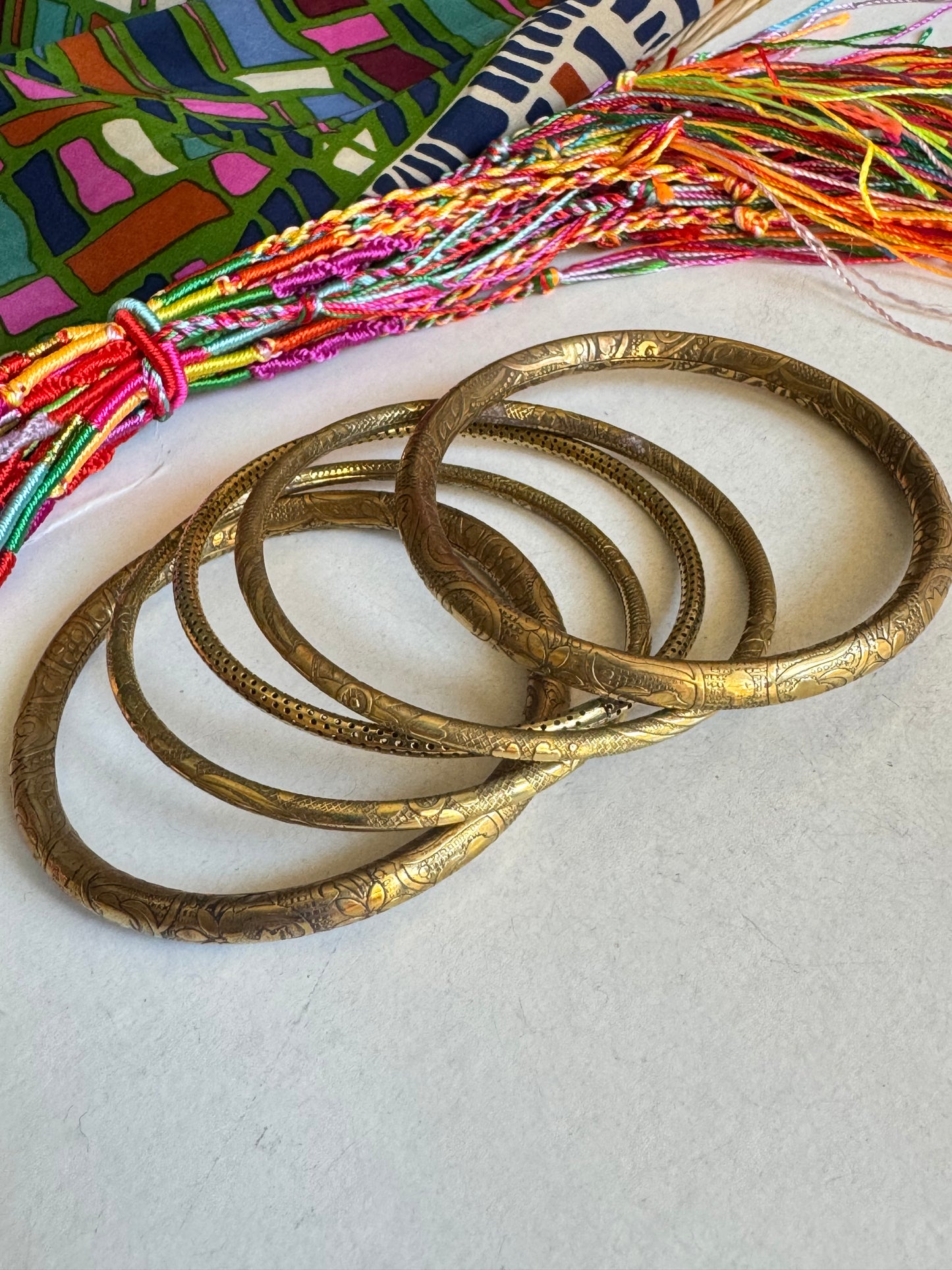 5 piece golden bangle bracelet