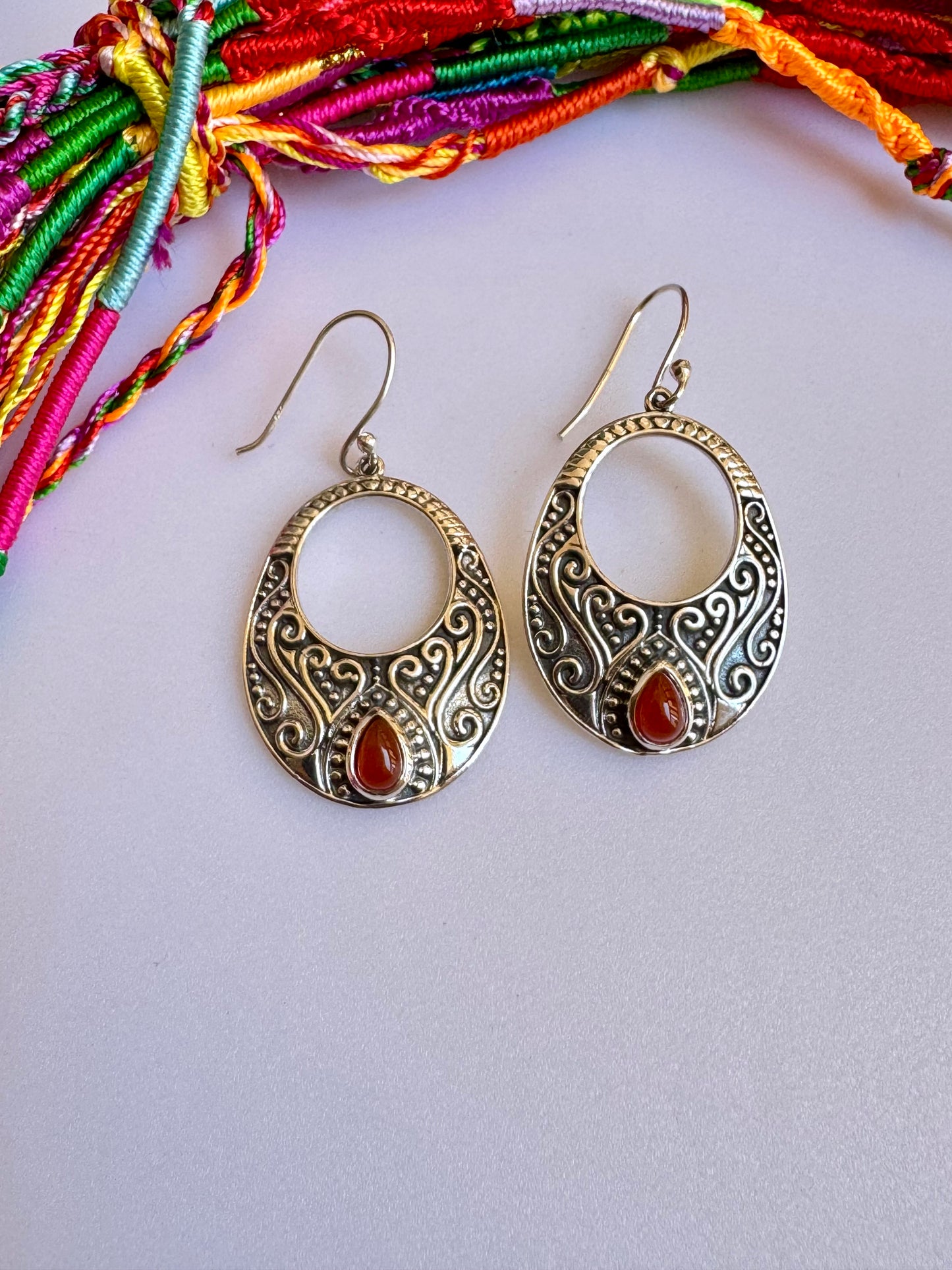 925 silver carnelian earrings R24