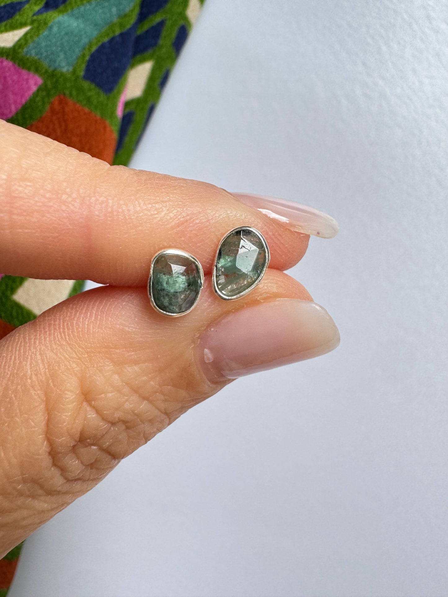 Orecchini mini lobo argento 925 tormalina 4TO