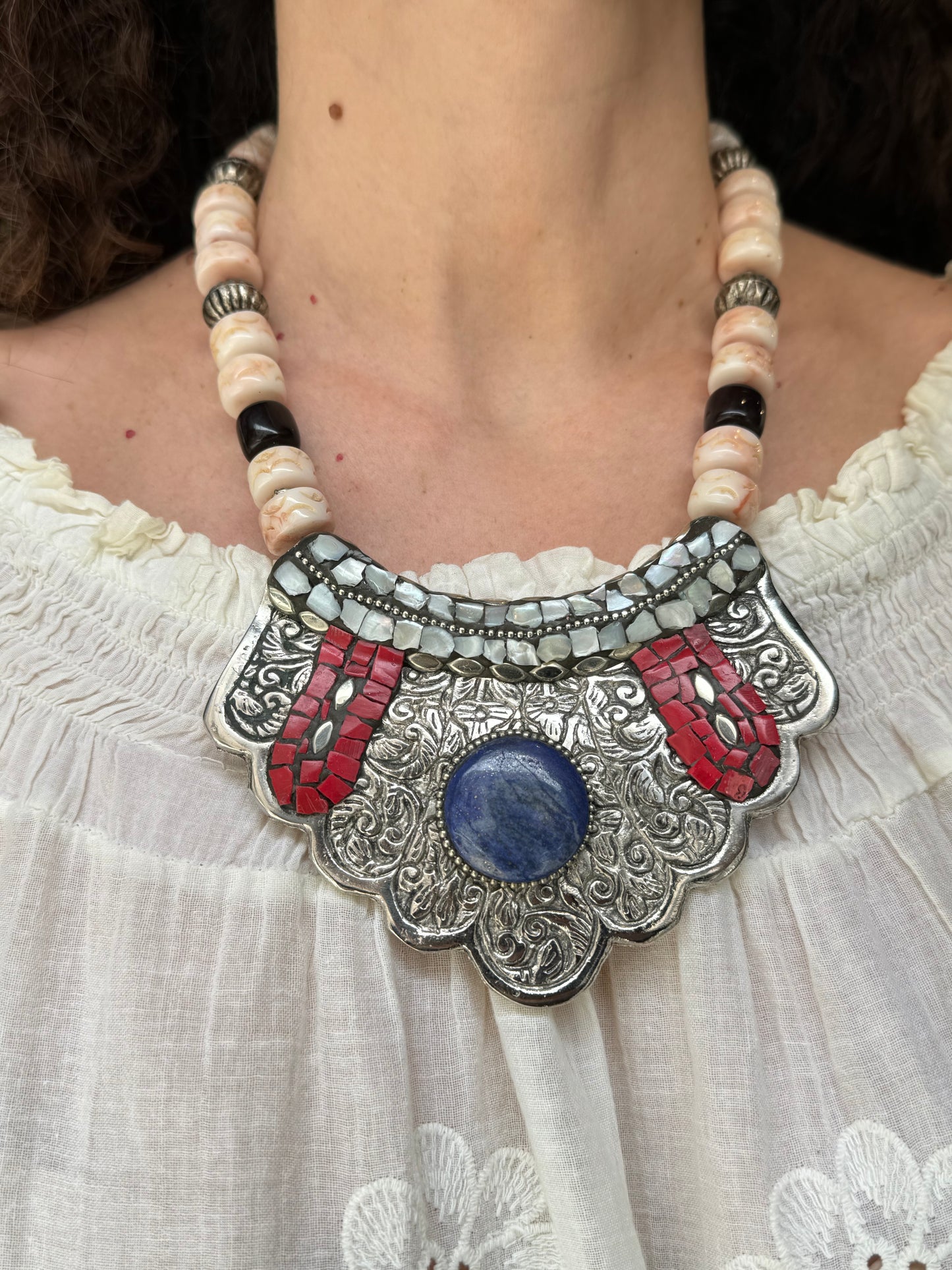 Nepalese bib necklace