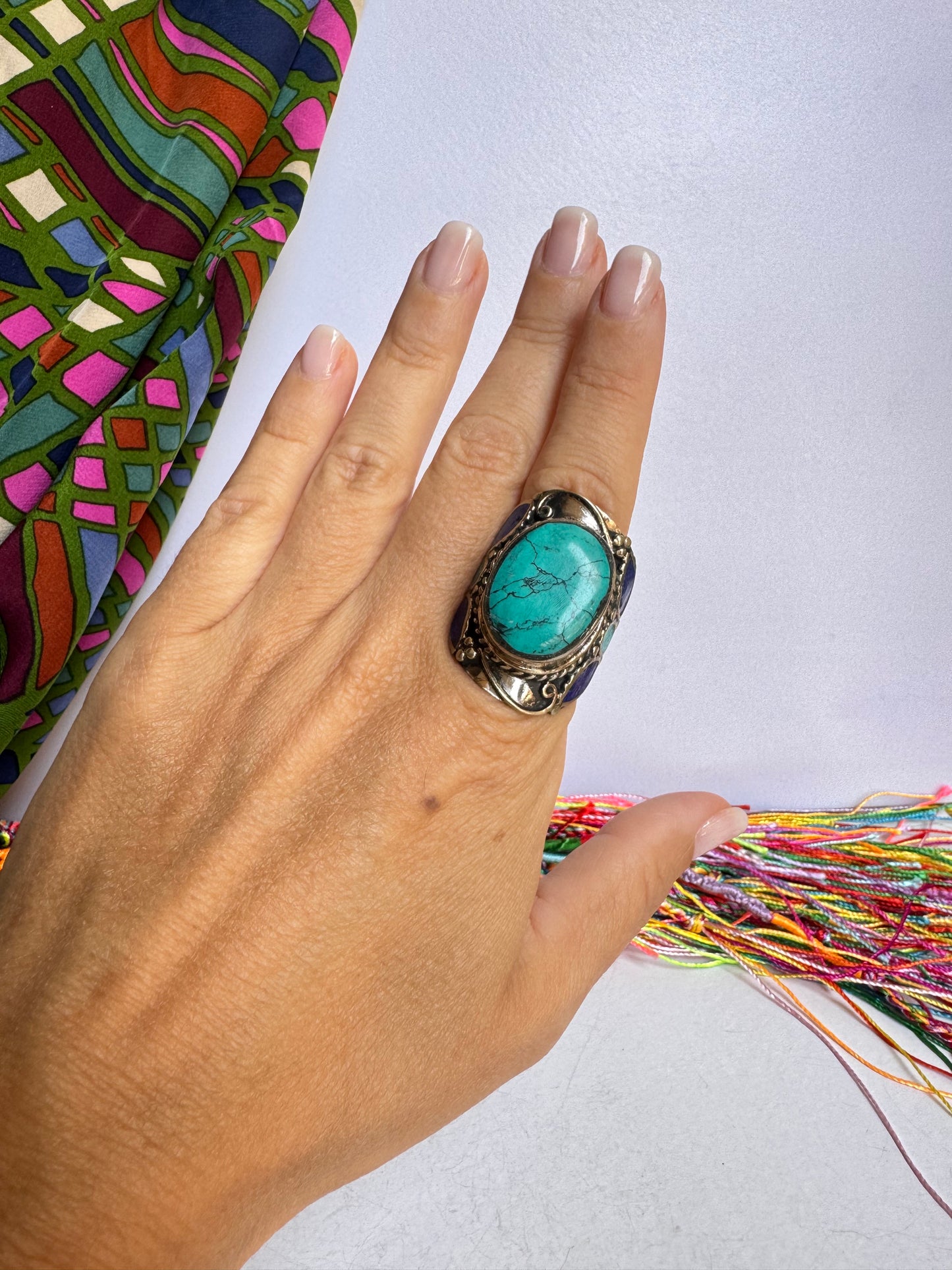Anello nepalese vintage misura 25