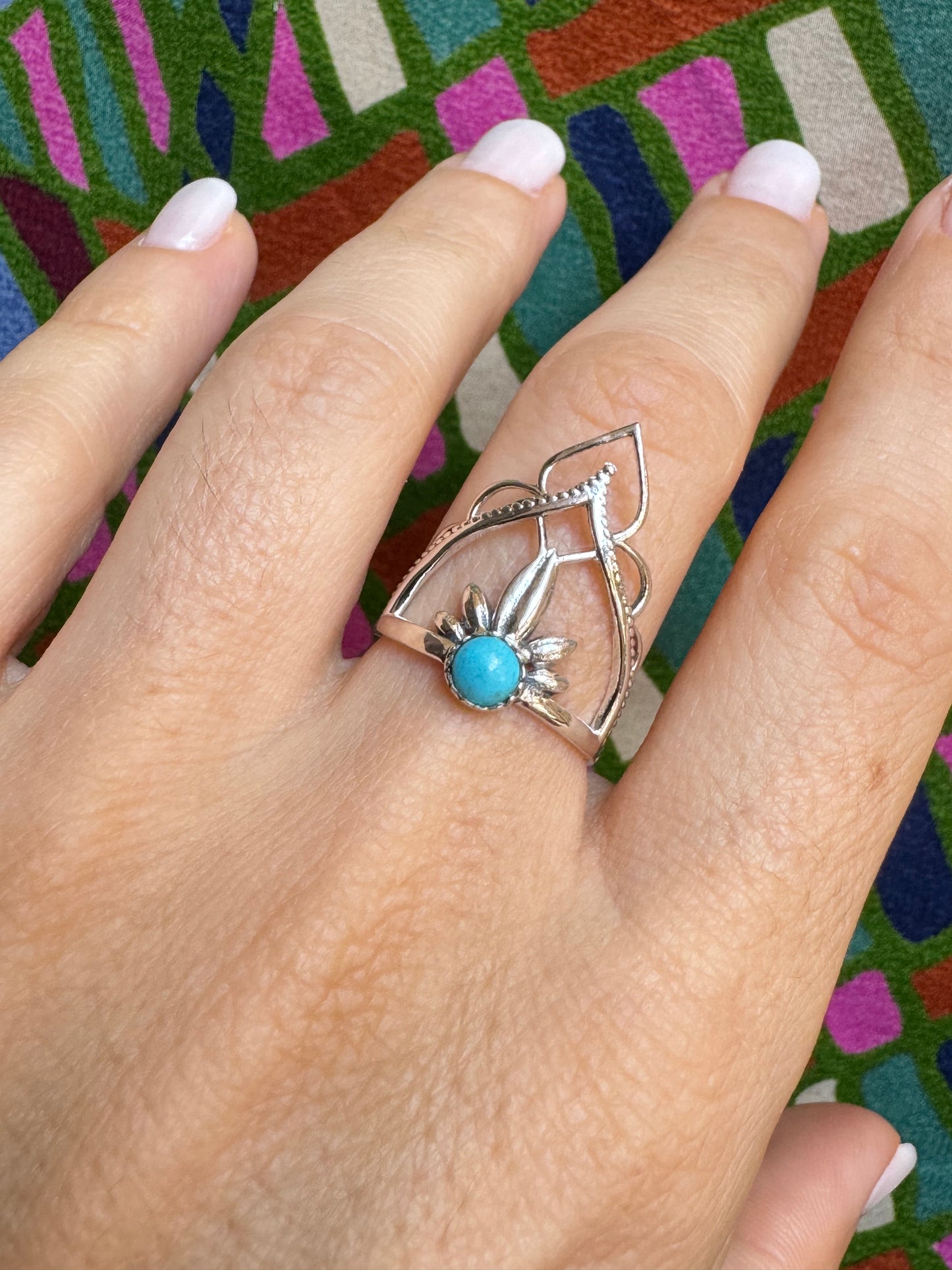 Ring silver925 turquenite howlite turquoise T74