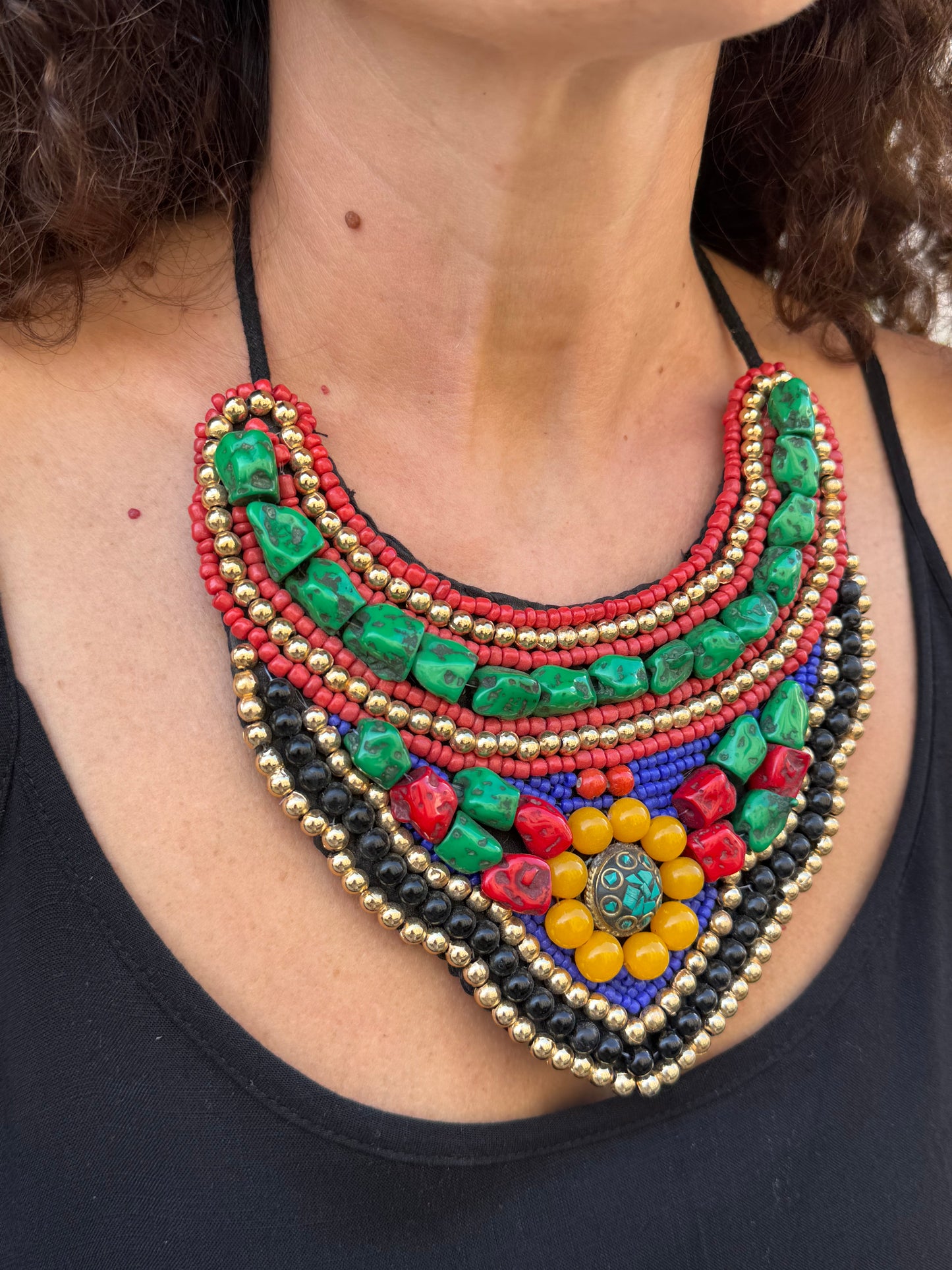 Nepalese bib necklace