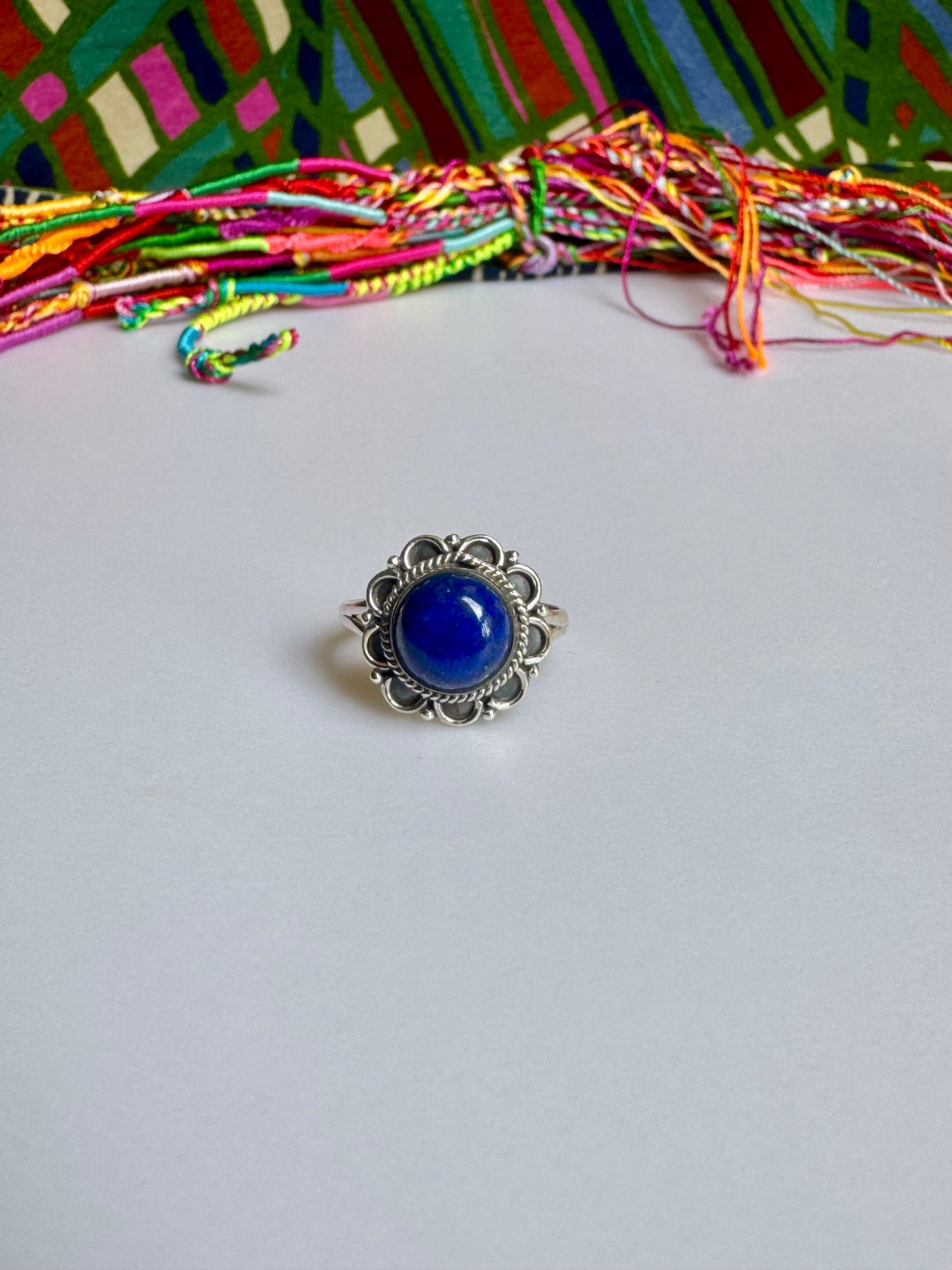925 silver lapis lazuli ring size 21/22 - G27