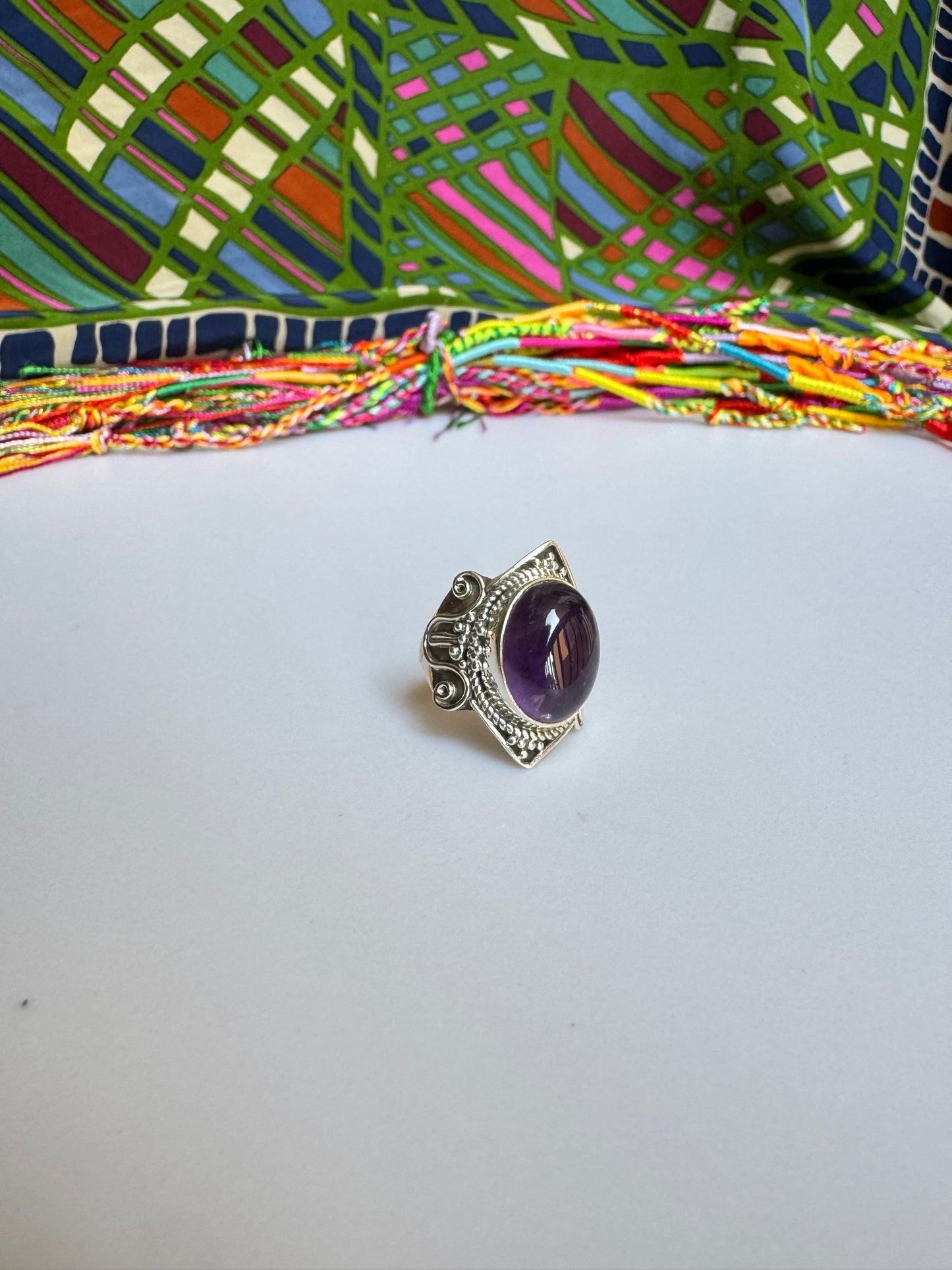 925 silver amethyst ring size 16/17 - G66