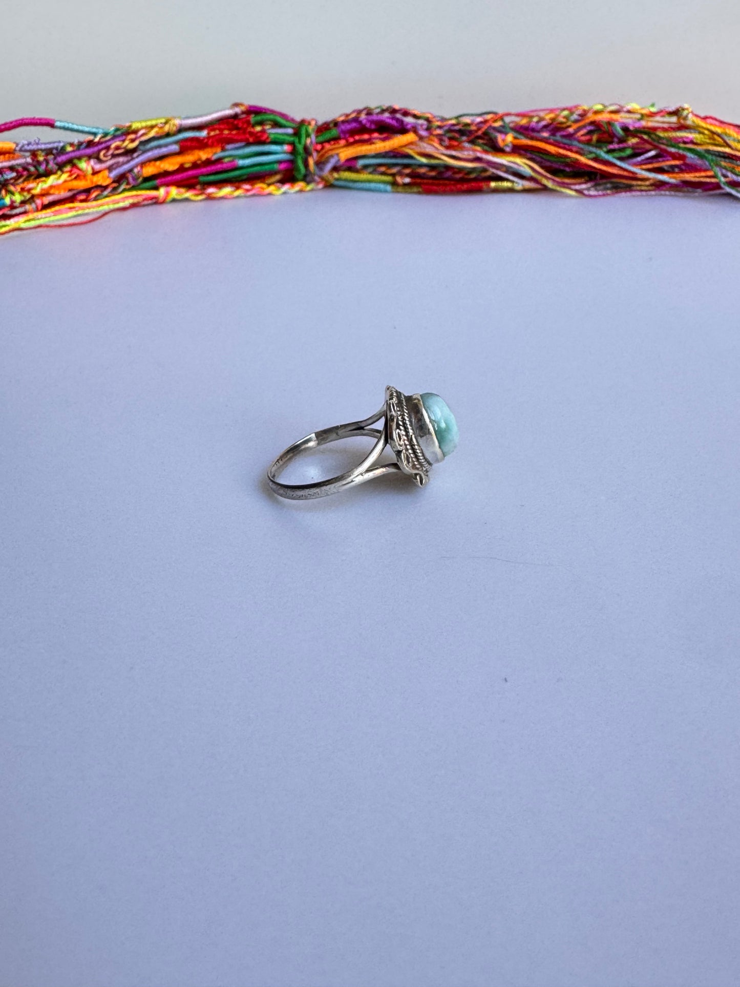 Anello argento 925 larimar misura 14 - 3LA