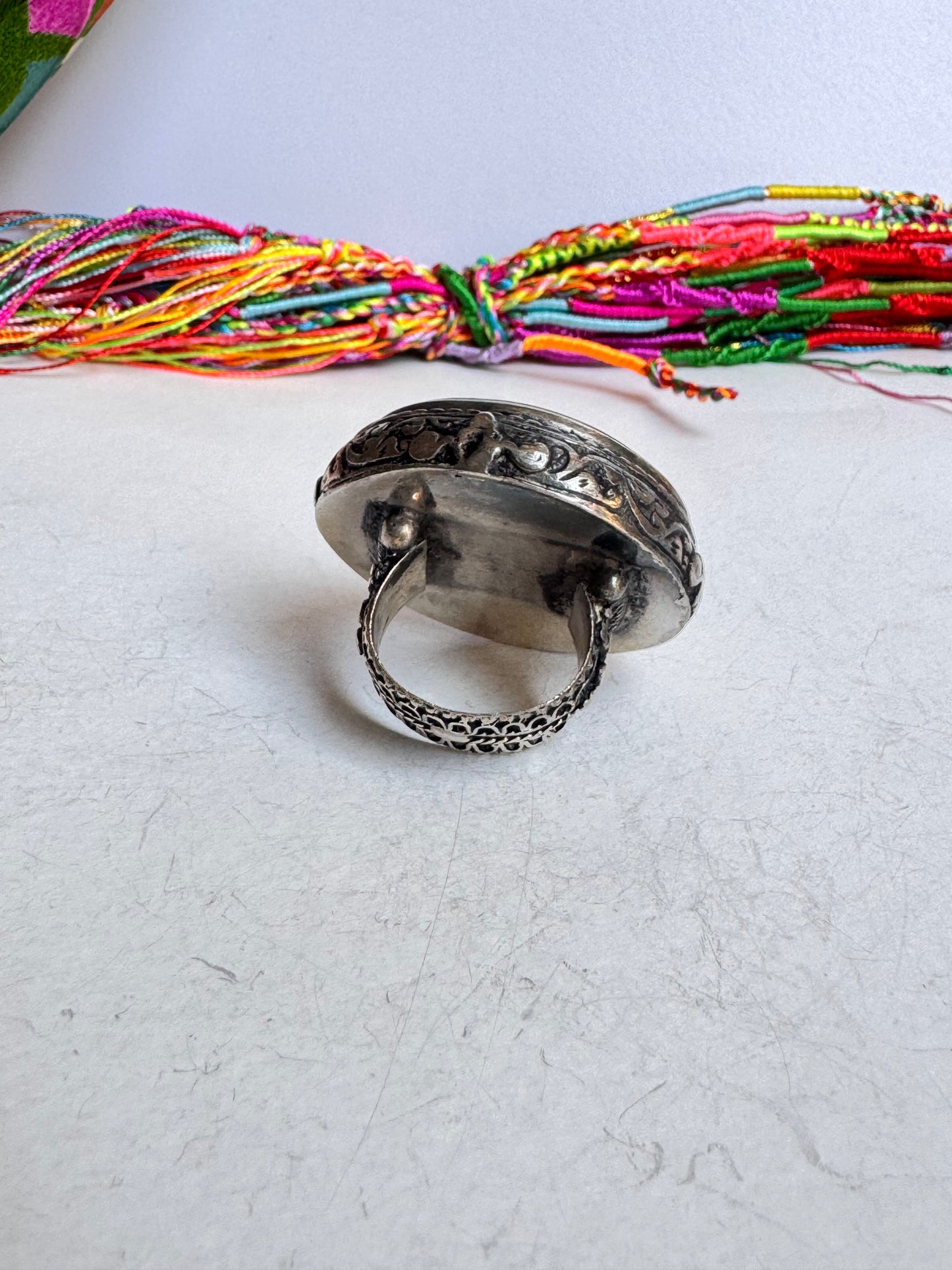 Anello antico pietra dura lapislazzuli vintage misura 19/20