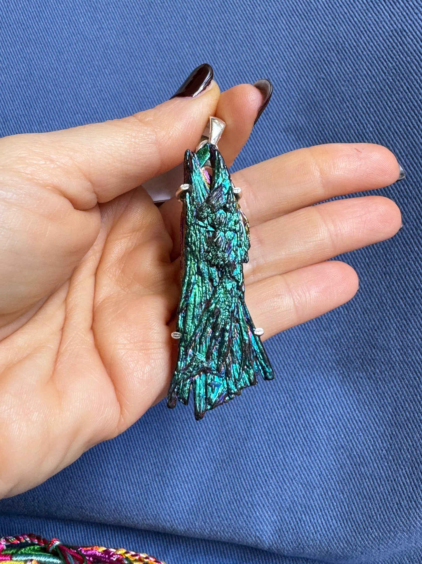 Rainbow kyanite 925 silver pendant