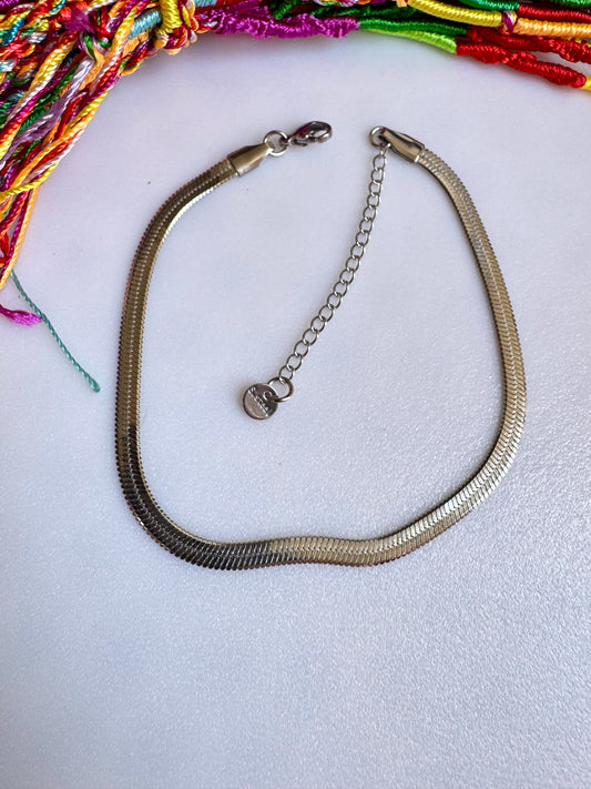 Cavigliera snake acciaio doppio