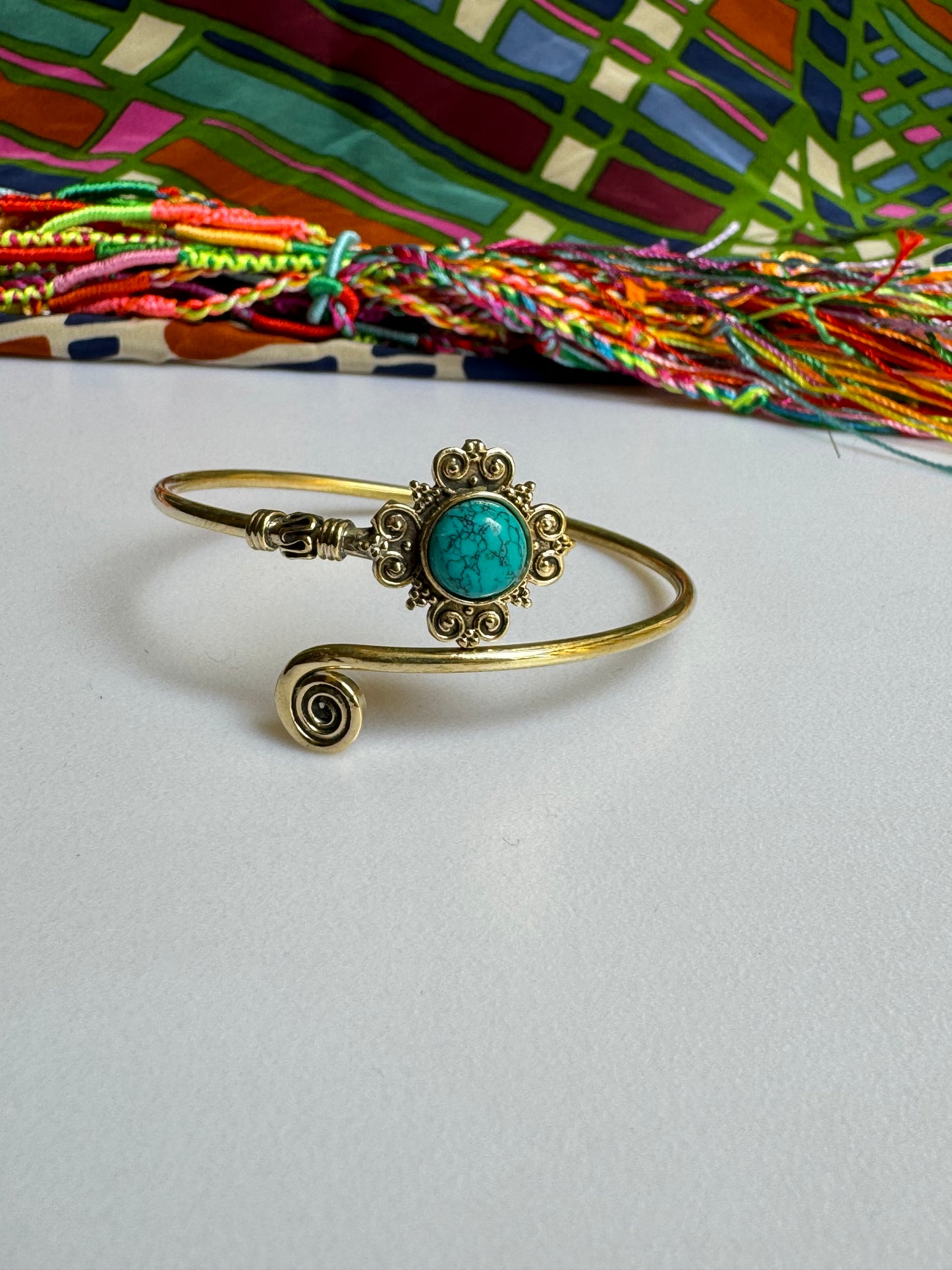 Turquoise golden boho bracelet