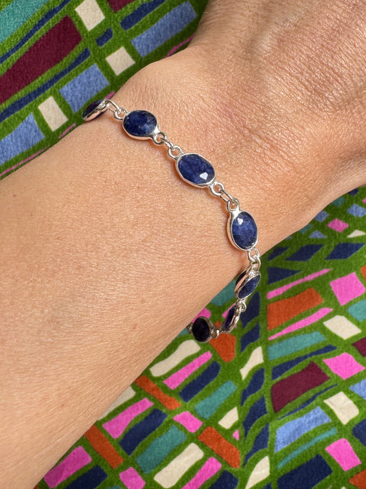 Bracciale argento925 lapislazzuli B30