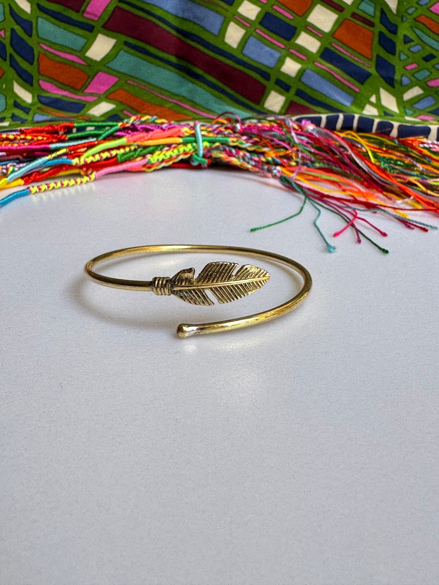 Boho golden feather bracelet