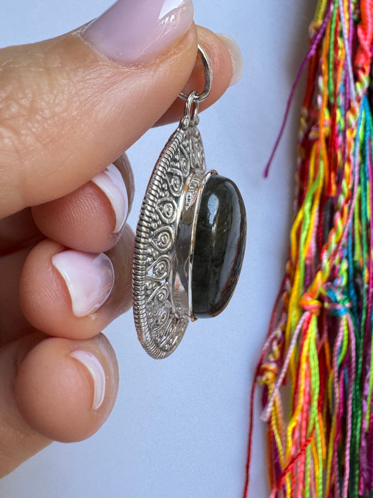 Ciondolo argento 925 labradorite V19