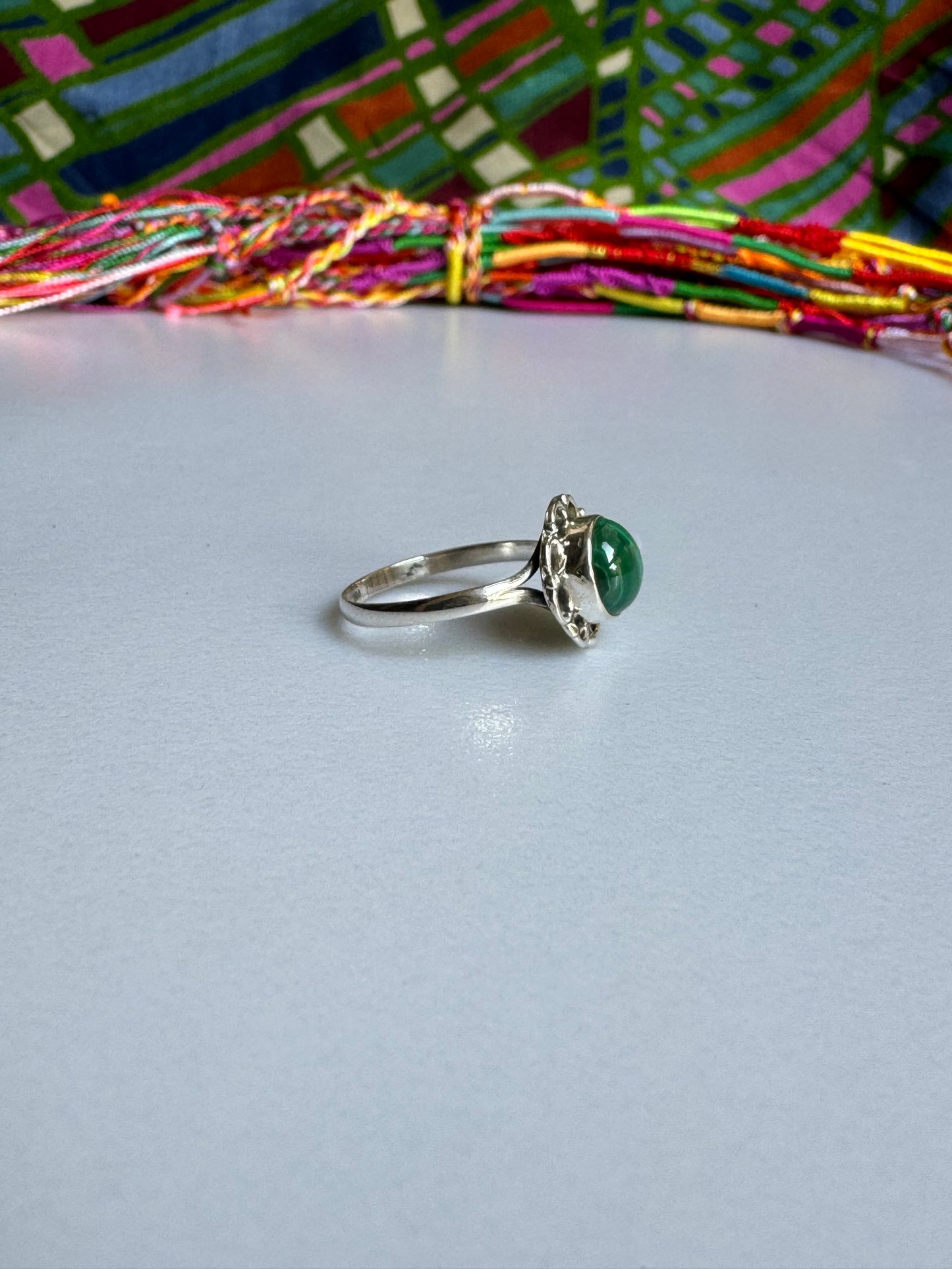 925 silver ring malachite E95