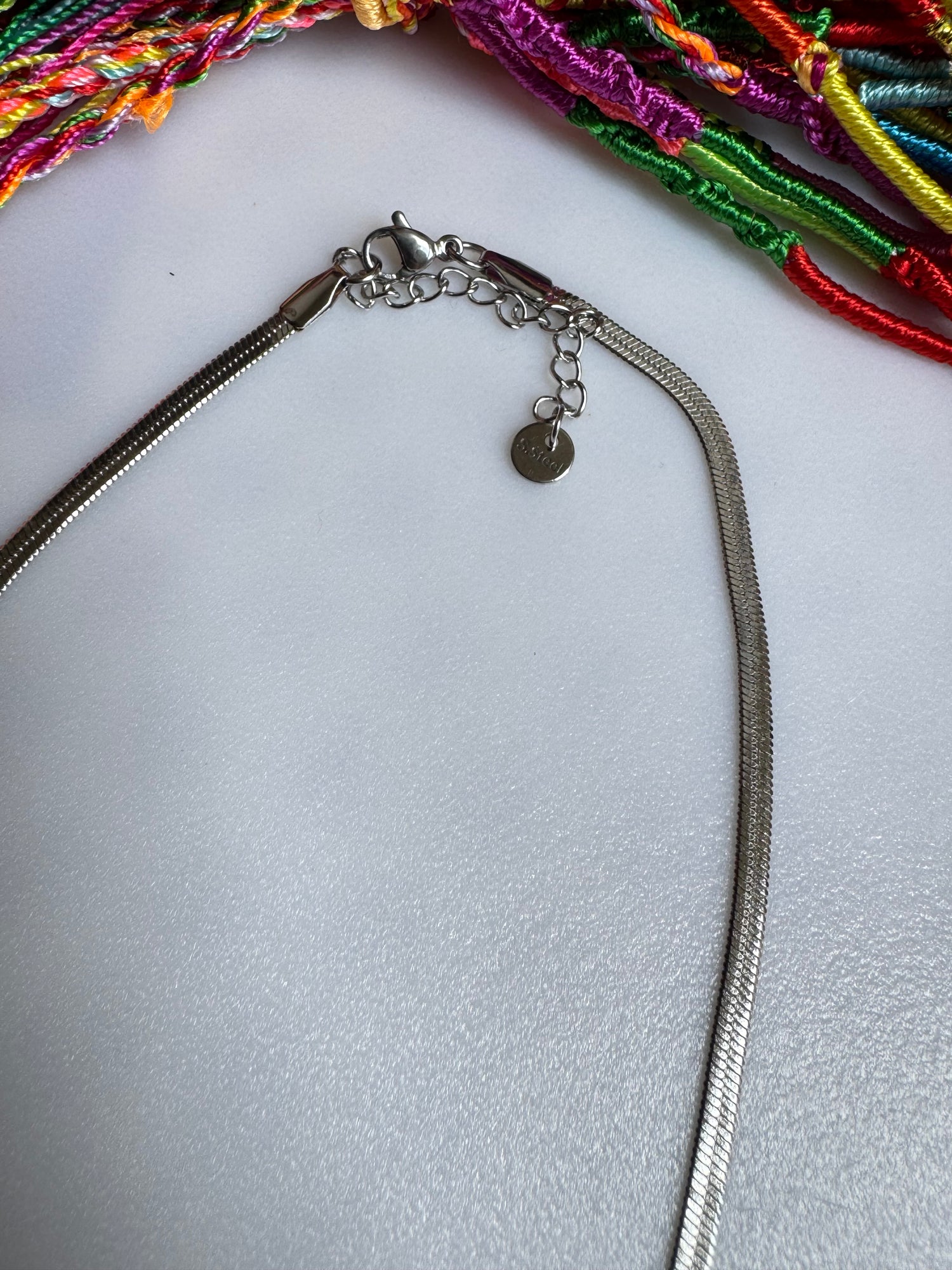 HIJONES Donna in Acciaio Inossidabile Serpente Catena Collana Piatto Spina di Pesce Girocollo Regolabile Argento 40CM 2.5MM HIJONES Donna in Acciaio Inossidabile Serpente Catena Collana Piatto Spina di Pesce Girocollo Regolabile Argento 40CM 2.5MM