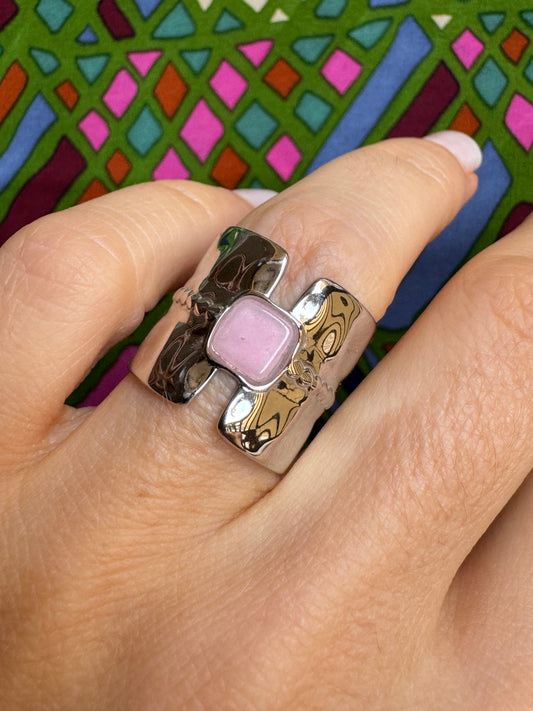 Pink steel ring