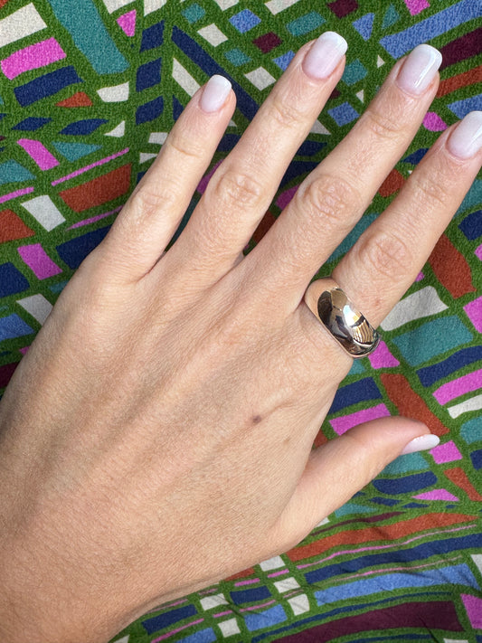 925 silver ring curved band size 24/25- Z61