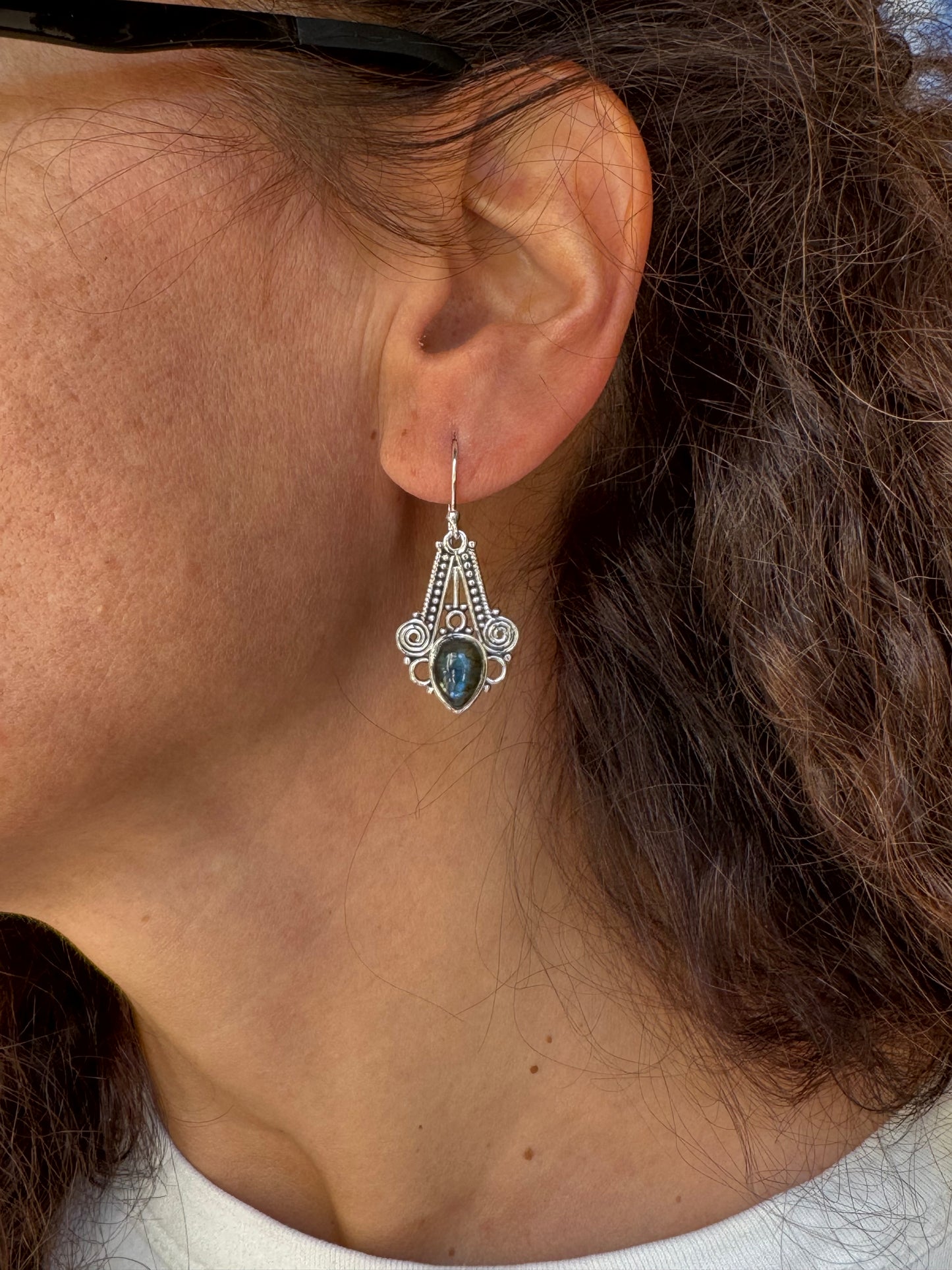 925 silver labradorite earrings D15