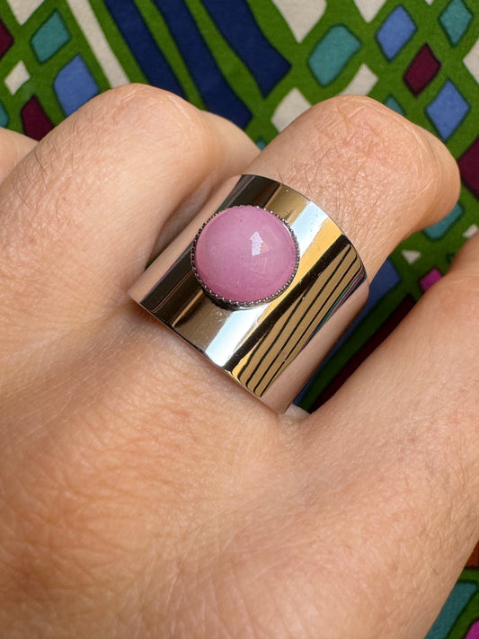 Pink steel ring