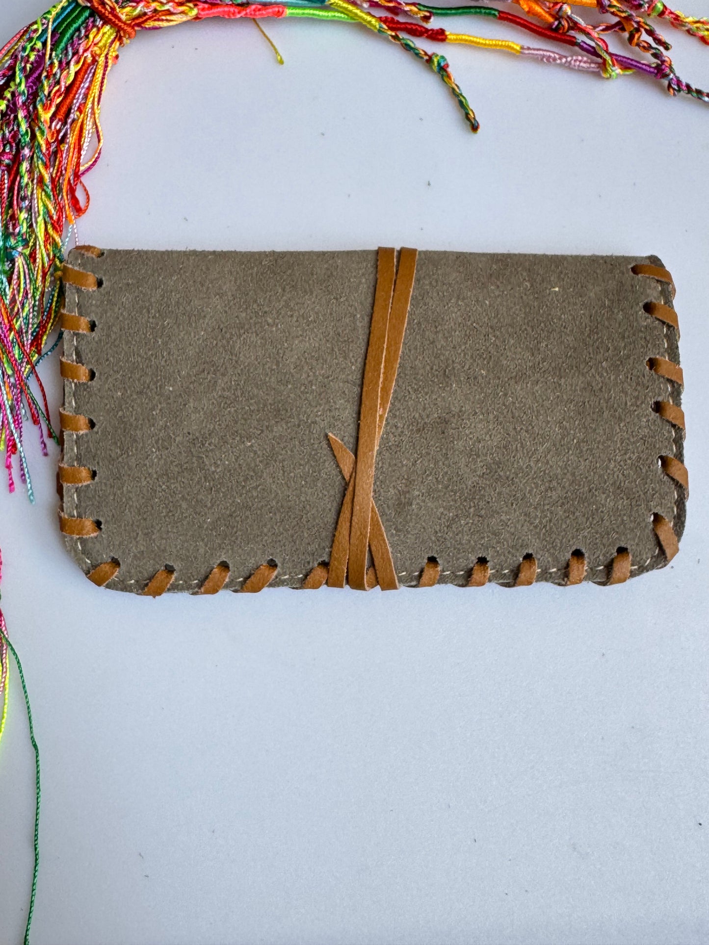 Porta tabacco in pelle 16x9 cm