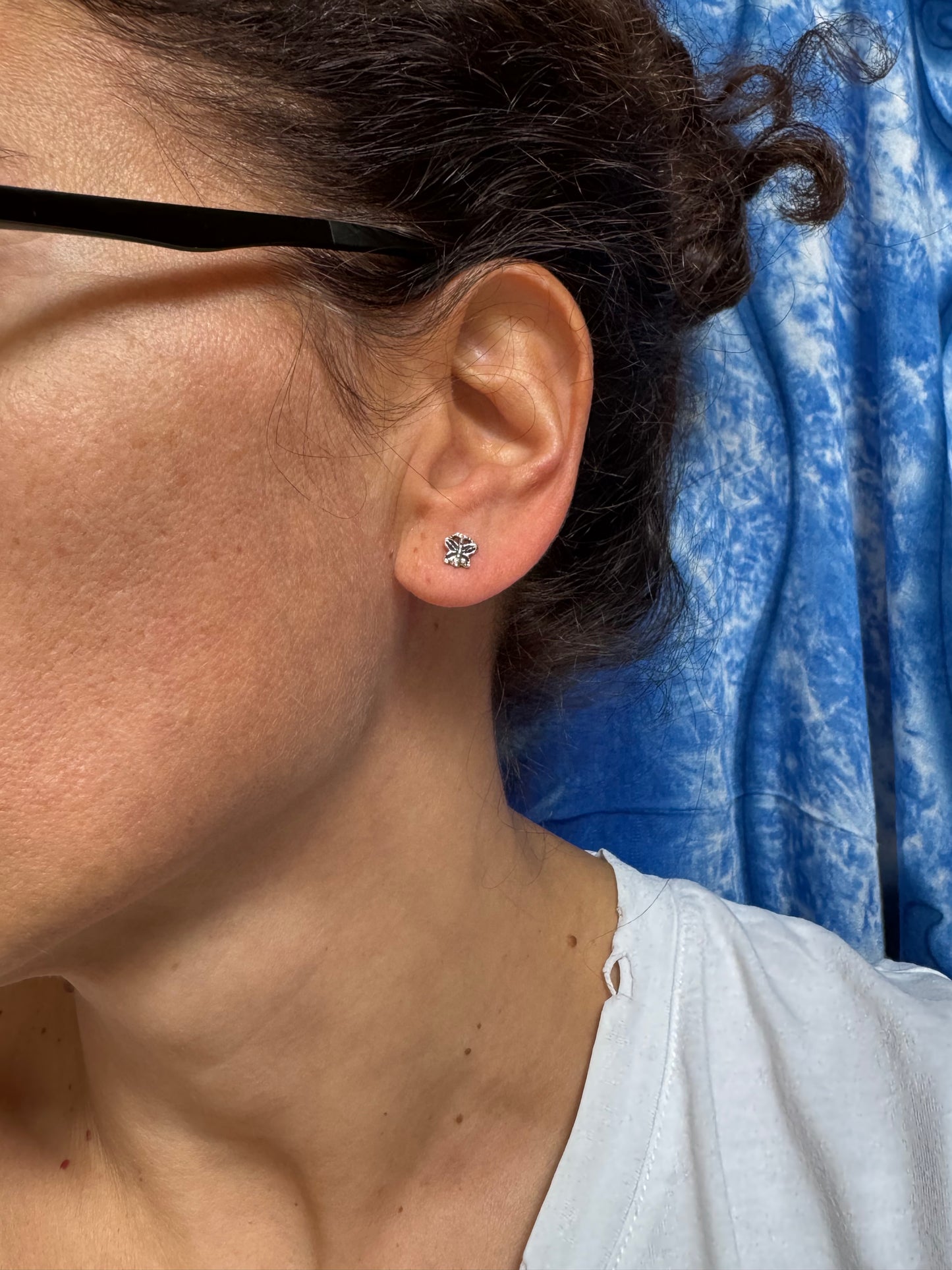 925 silver butterfly single lobe earring