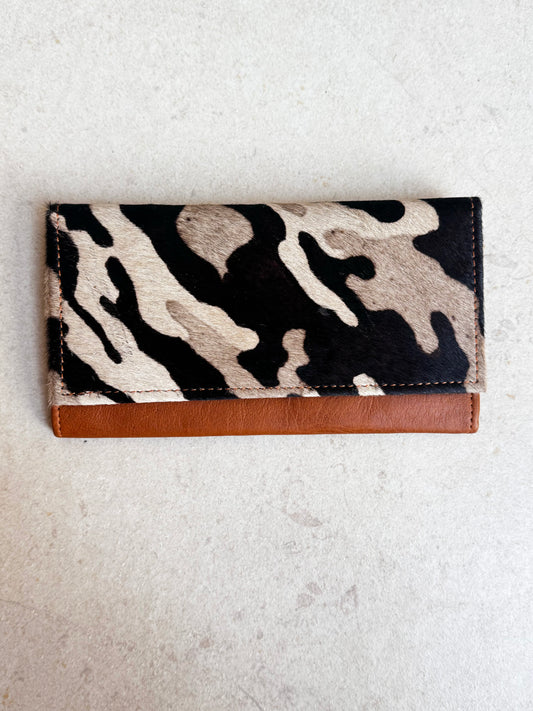 Fur leather wallet