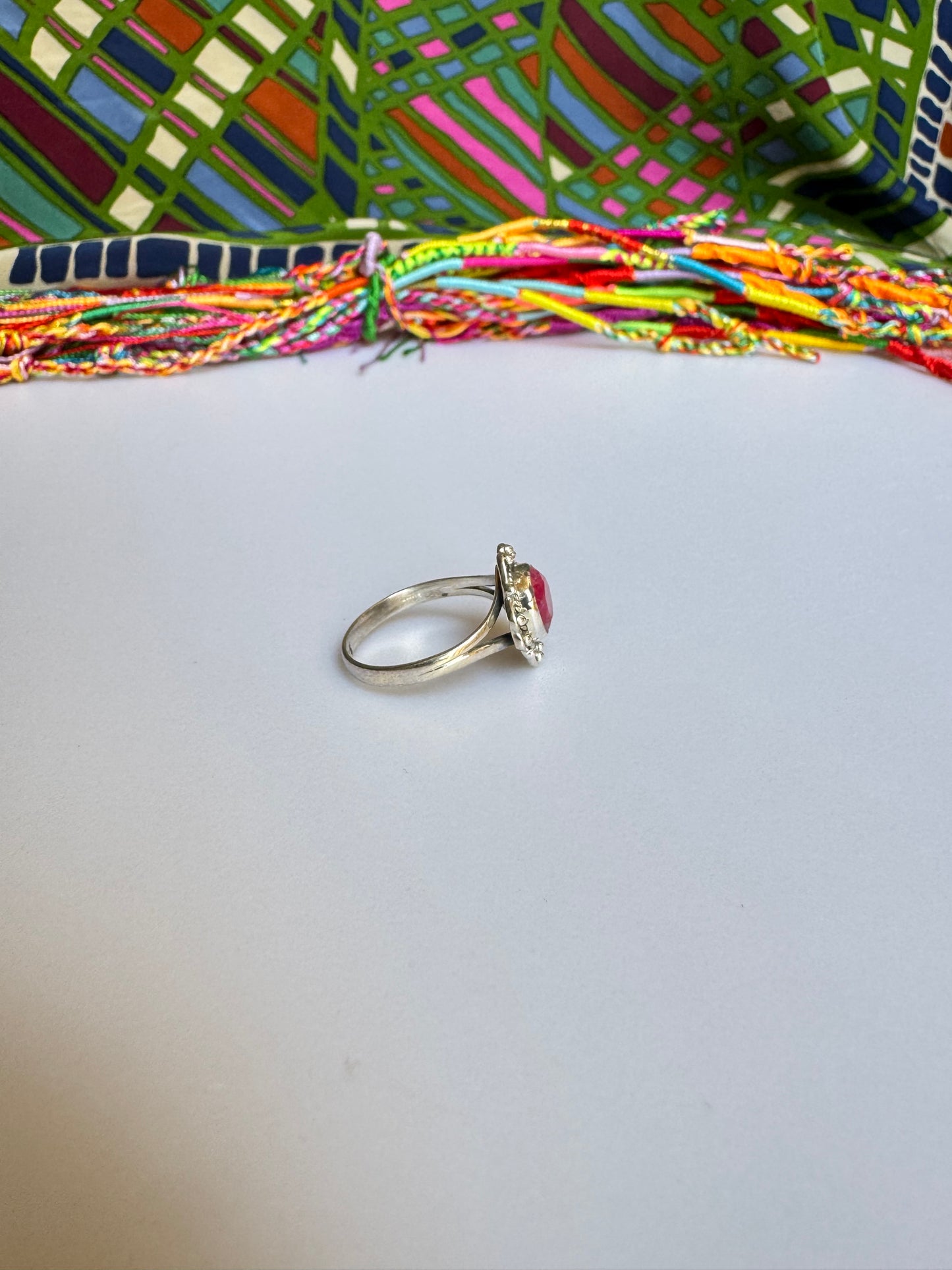 Anello argento 925 radice di rubino misura 17 - 22AM