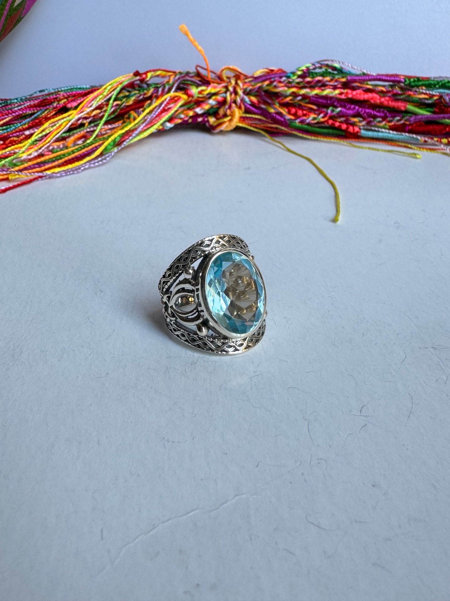 Anello argento 925 acquamarina misura 14/15 - 17AQ
