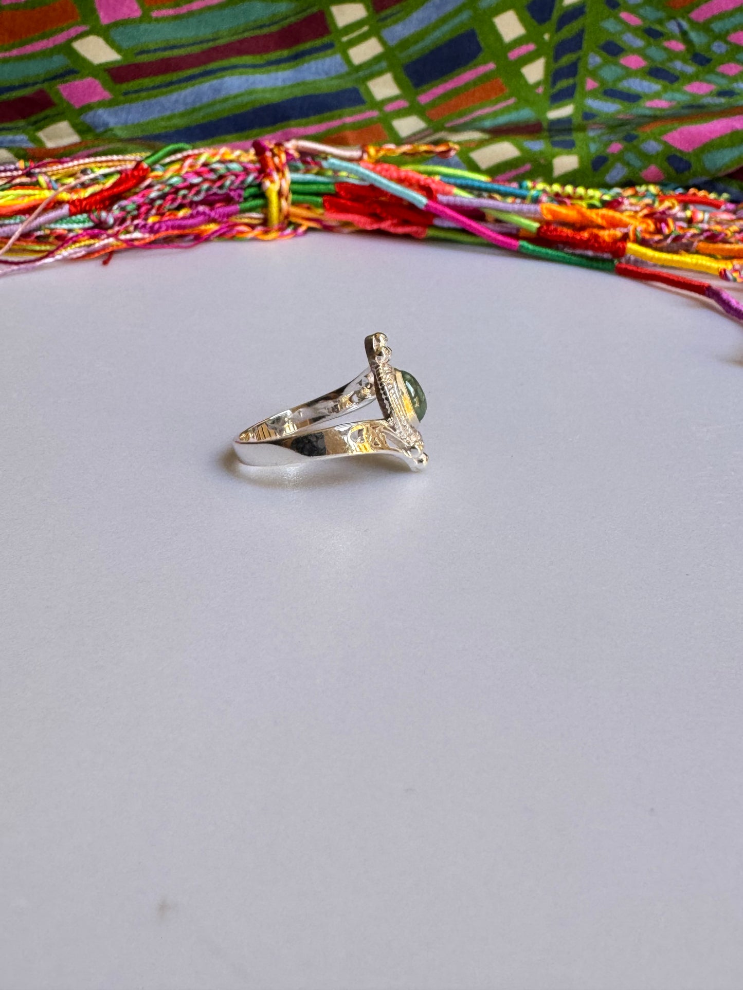 925 Silber Turmalin Ring Größe 17/18 - TA28