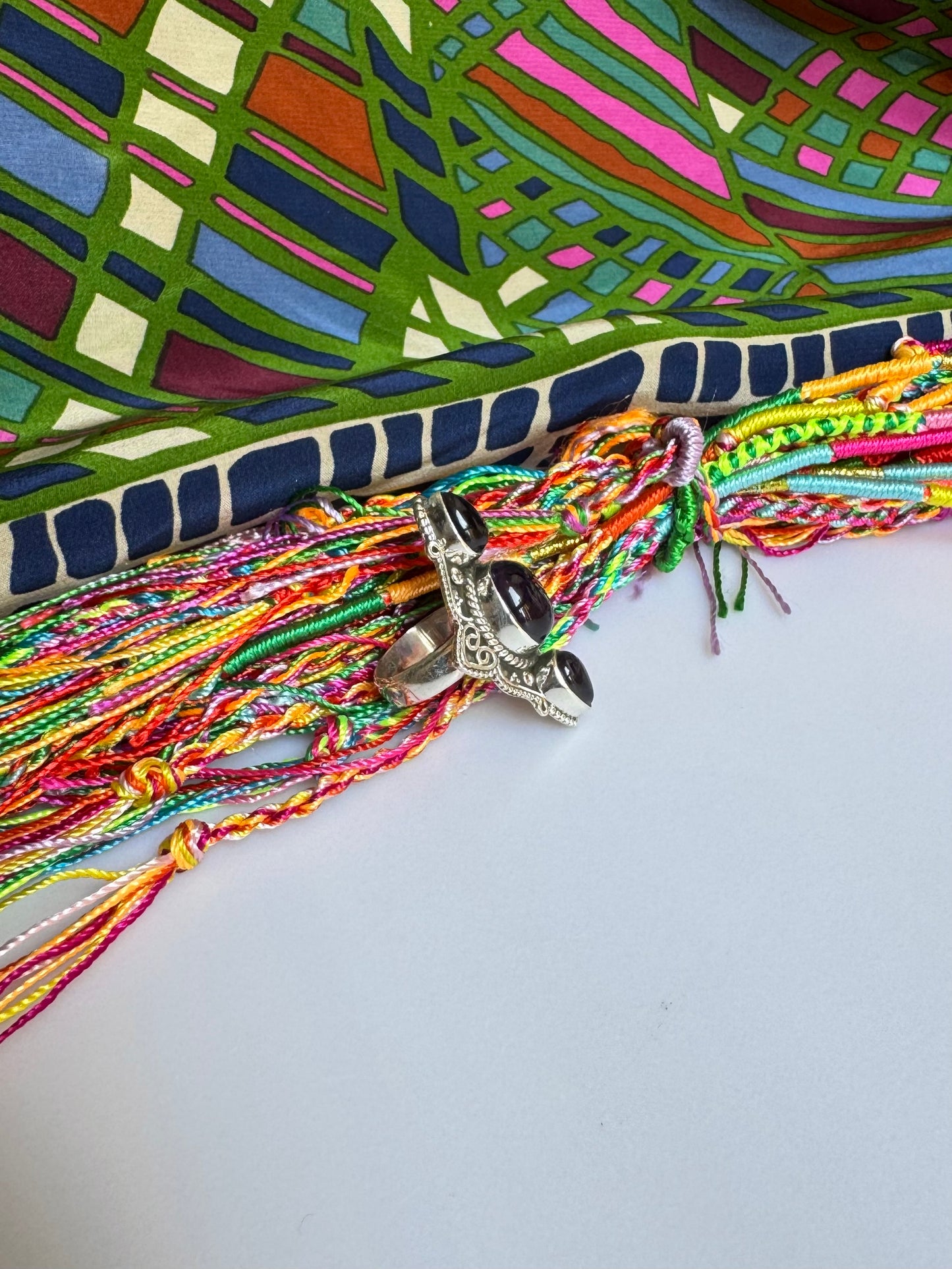 925 silver ring with defective amethyst, size 12 -G63