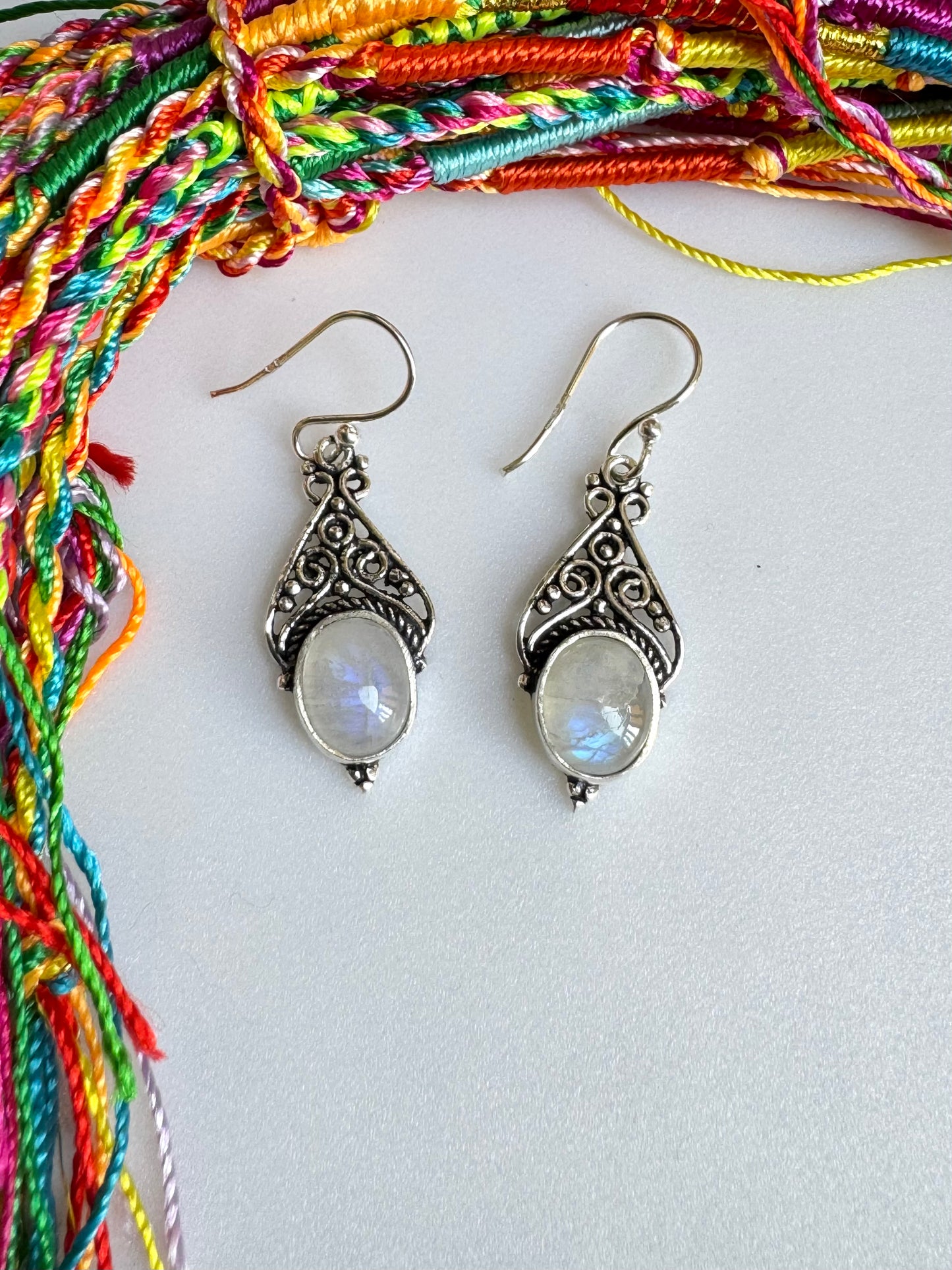 Art Gecko - Orecchini in argento Sterling 925 con pietra di luna, forma Art Gecko - Orecchini in argento Sterling 925 con pietra di luna, forma