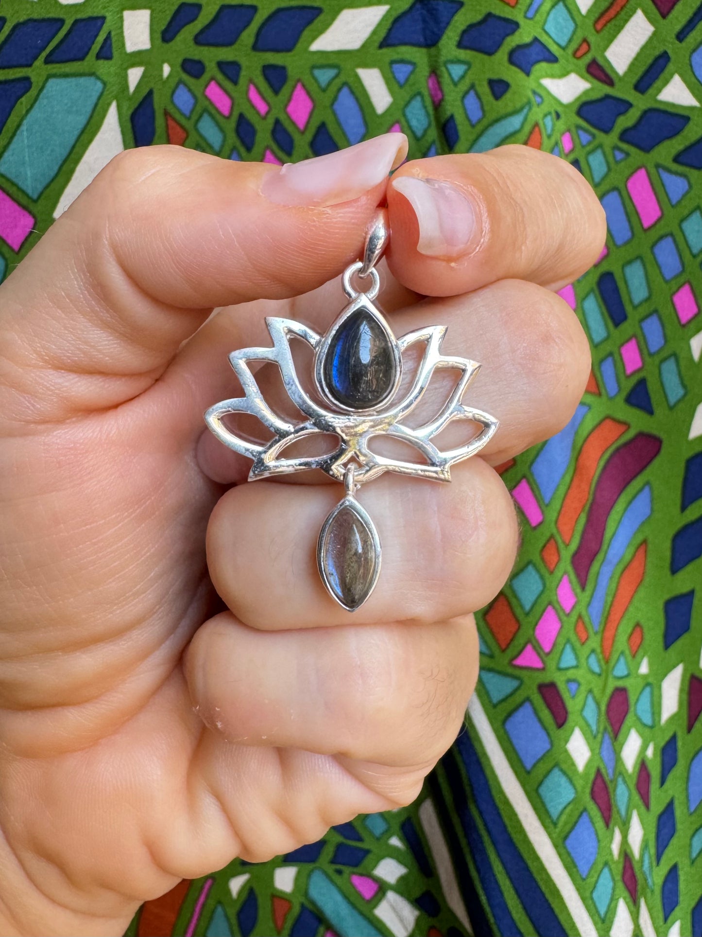 925 silver labradorite pendant F32