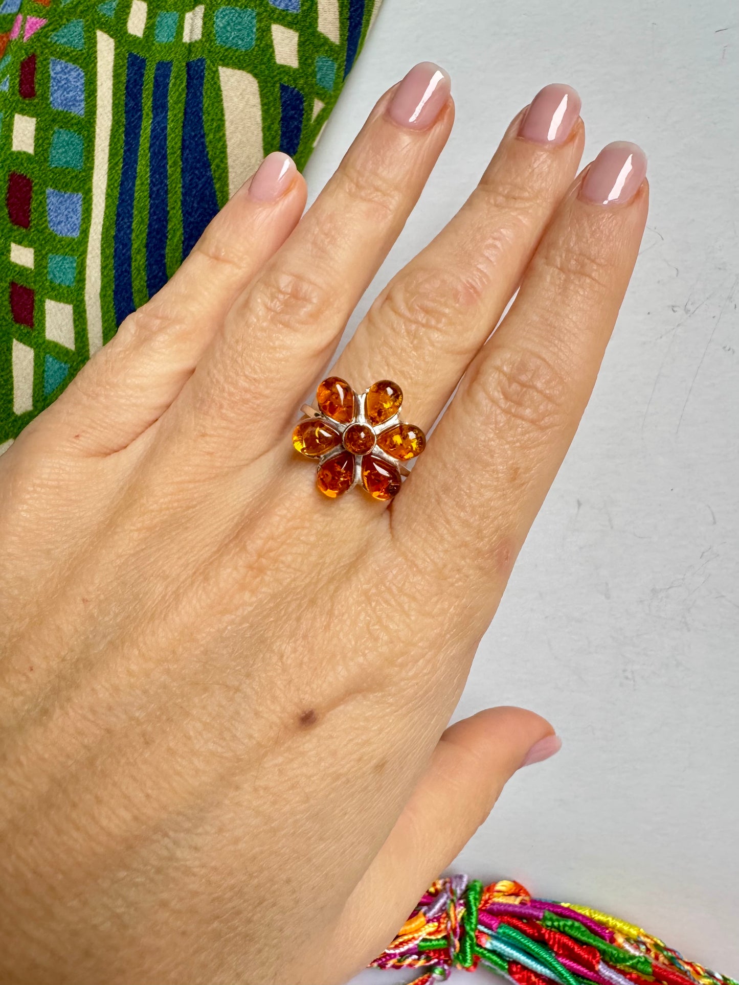 Anello argento 925 ambra misura 14 - 15AMB