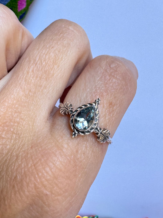 Anello argento 925 acquamarina misura 21/22 - 5UM