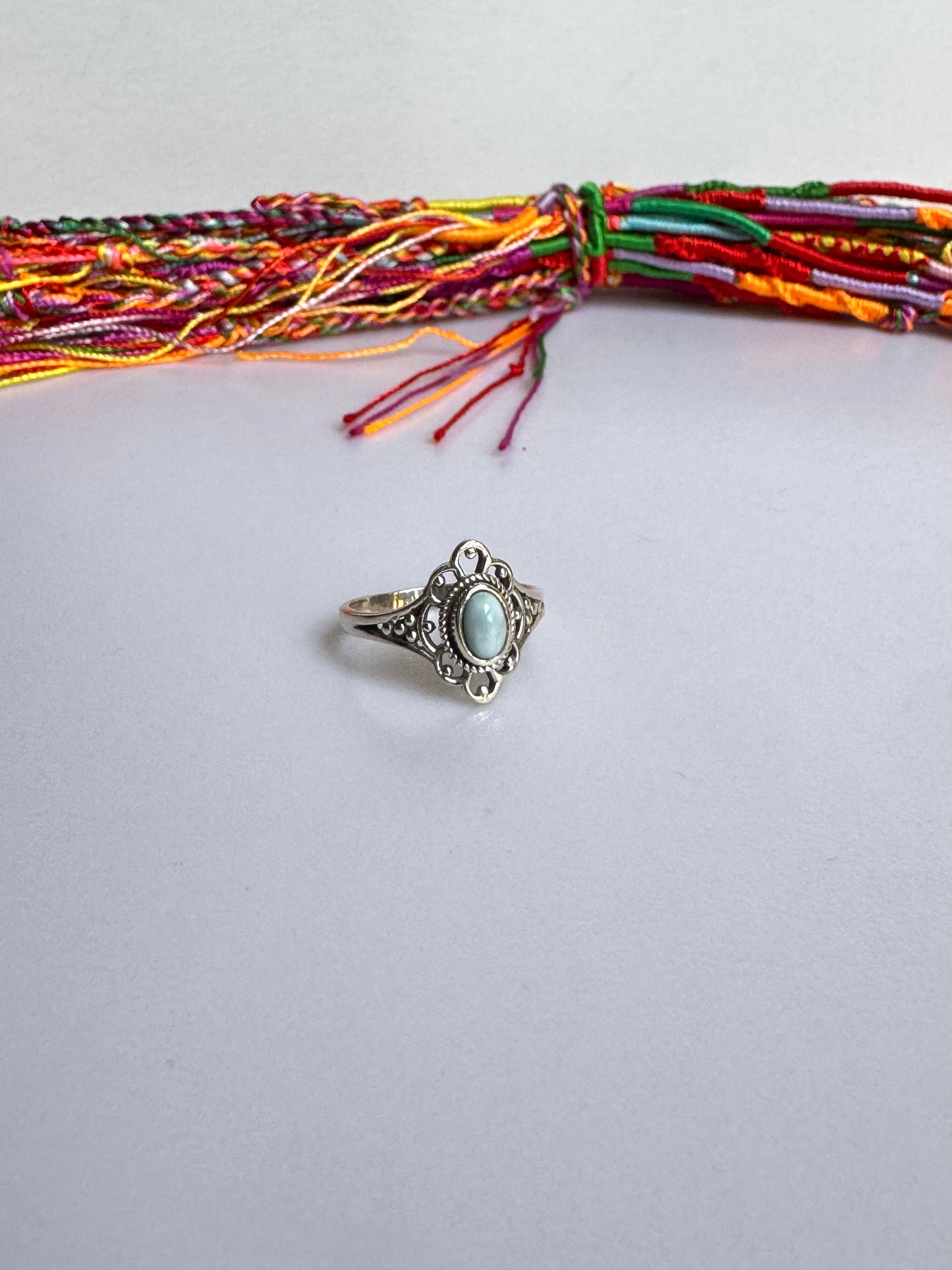 Anello argento 925 larimar misura 16 - 5SZ