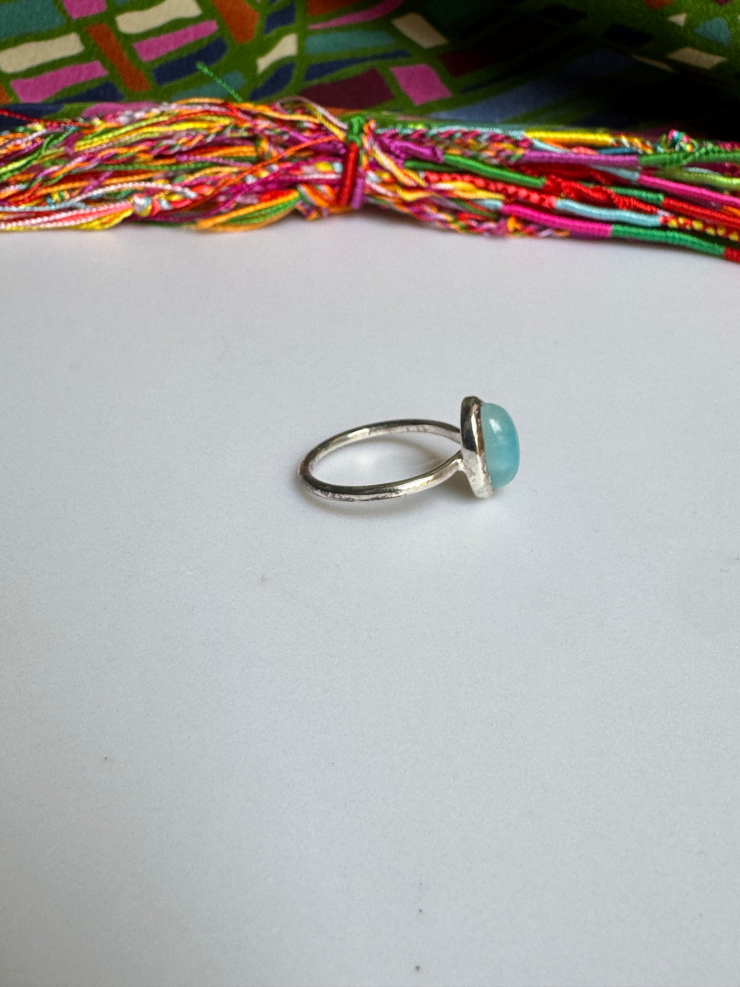 925 silver chalcedony ring size 22 - 8L