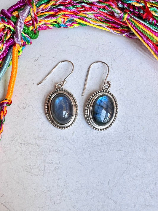 Orecchini argento 925 labradorite A28