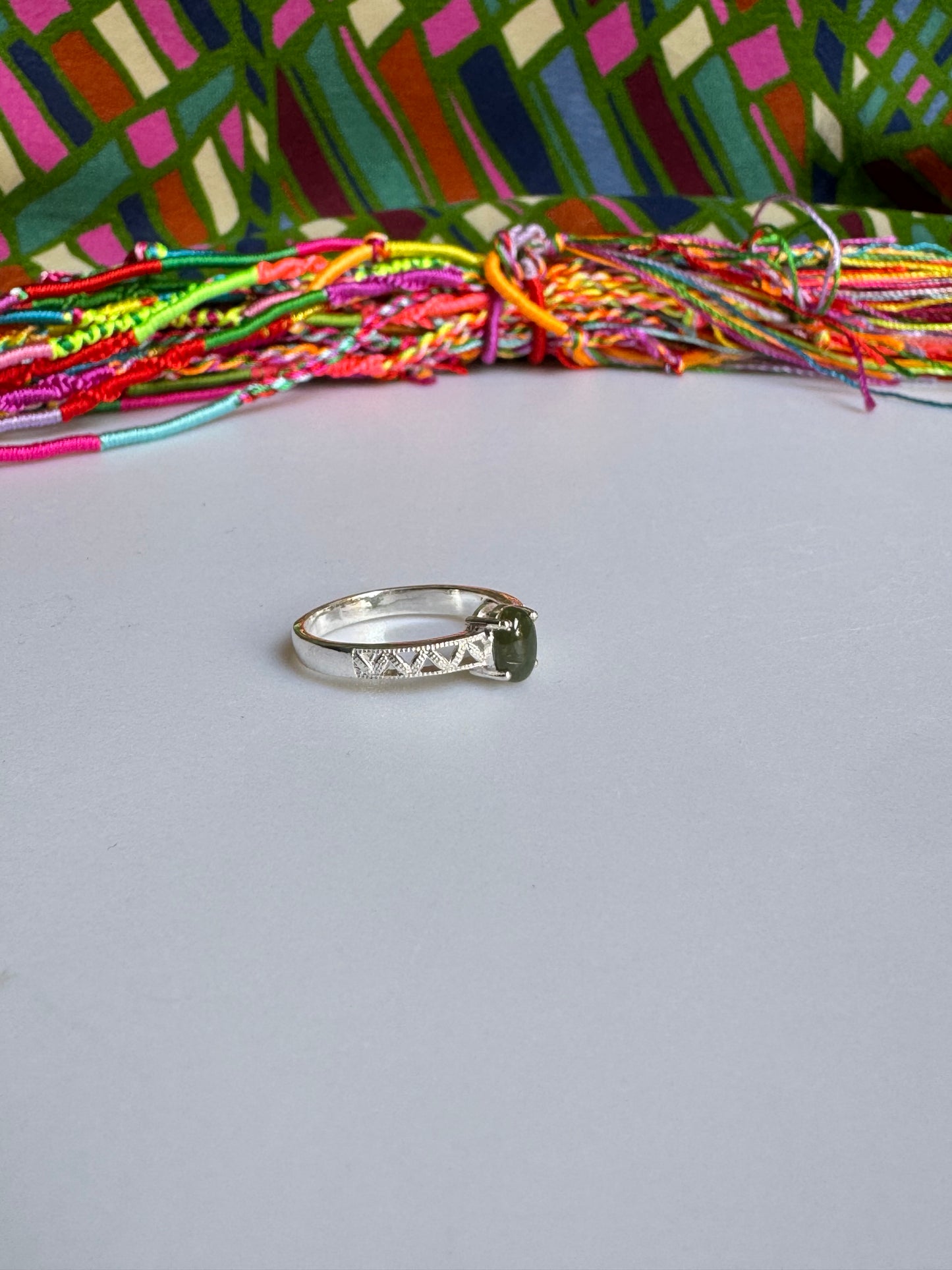 925 silver tourmaline ring size 19 - TA46