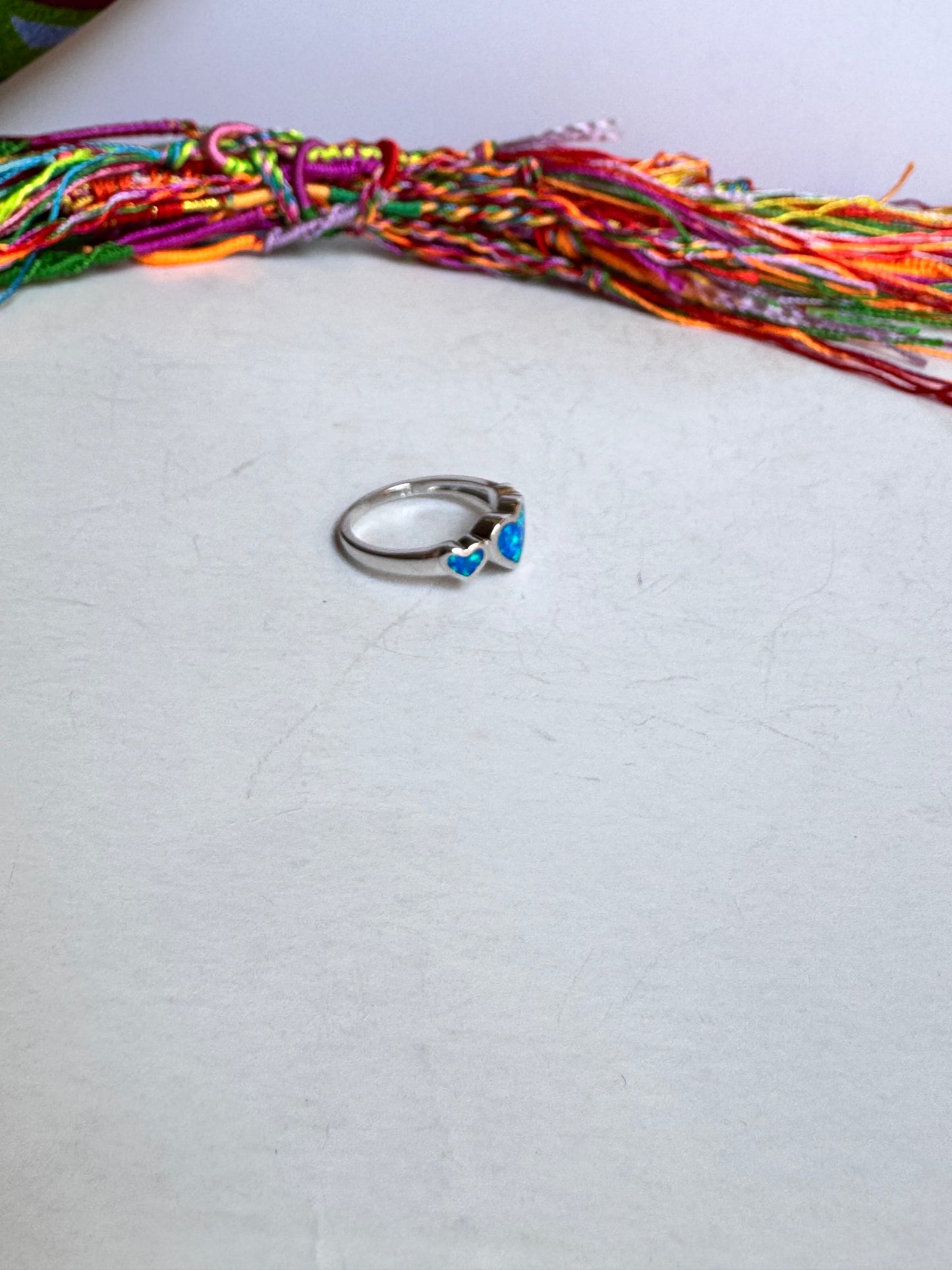 Anello argento 925 rana opale blu misura 16 17OP