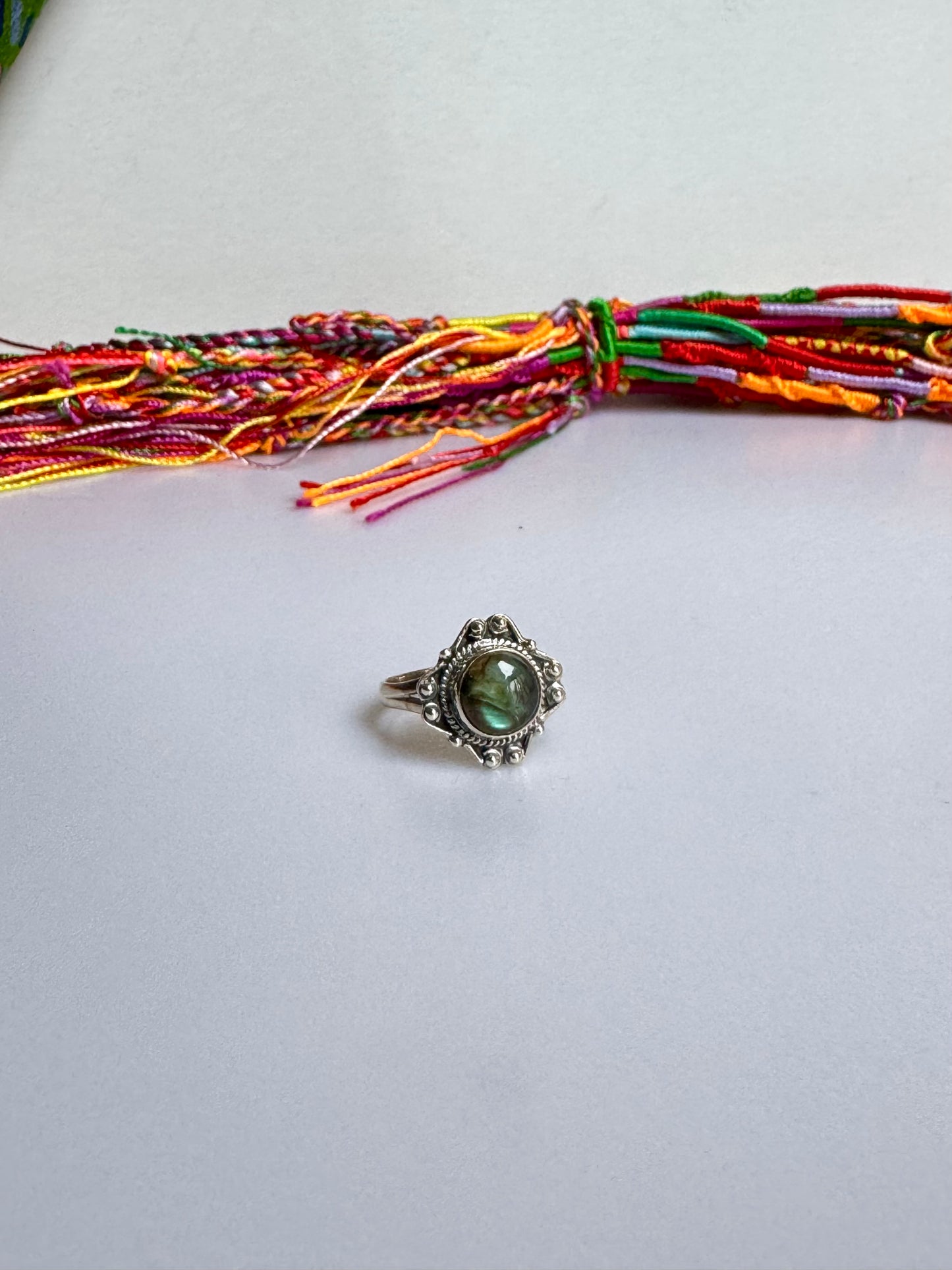 Anello argento 925 labradorite misura 12/13 - 31SZ