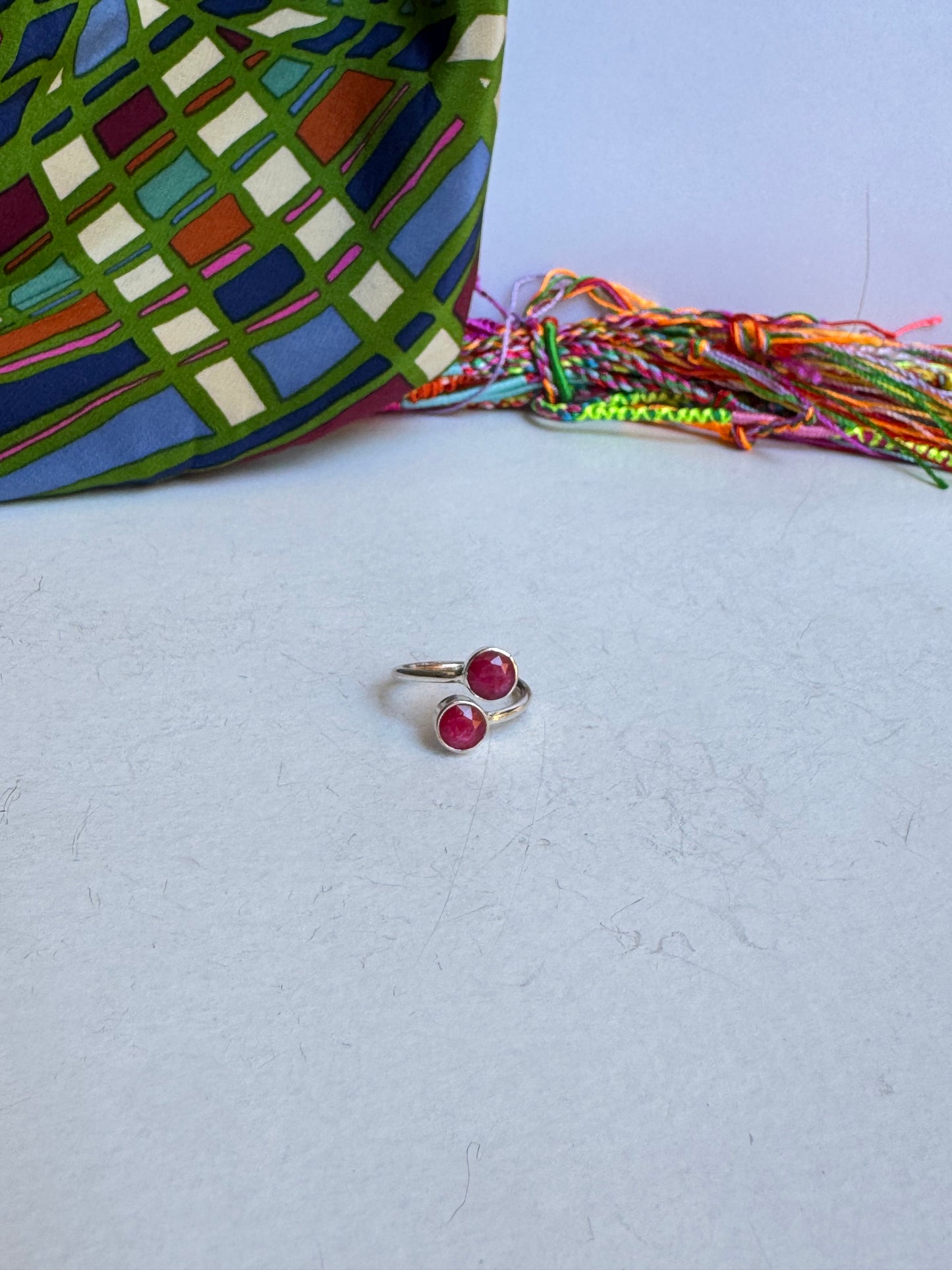 Anello argento 925 radice di rubino regolabile da misura 12 - RR2